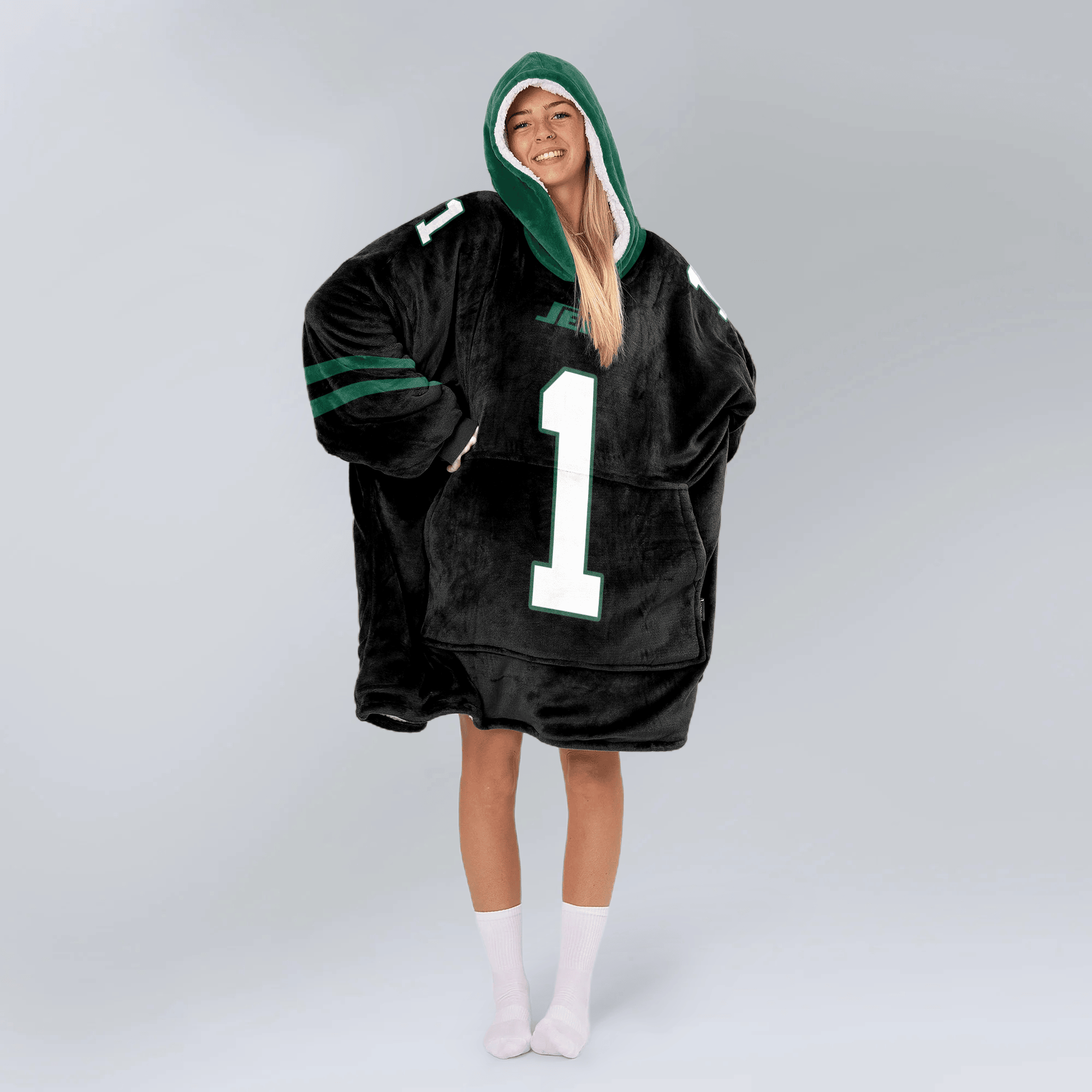 Adult A.S.G 1 New York J Football Unisex Blanket Hoodie