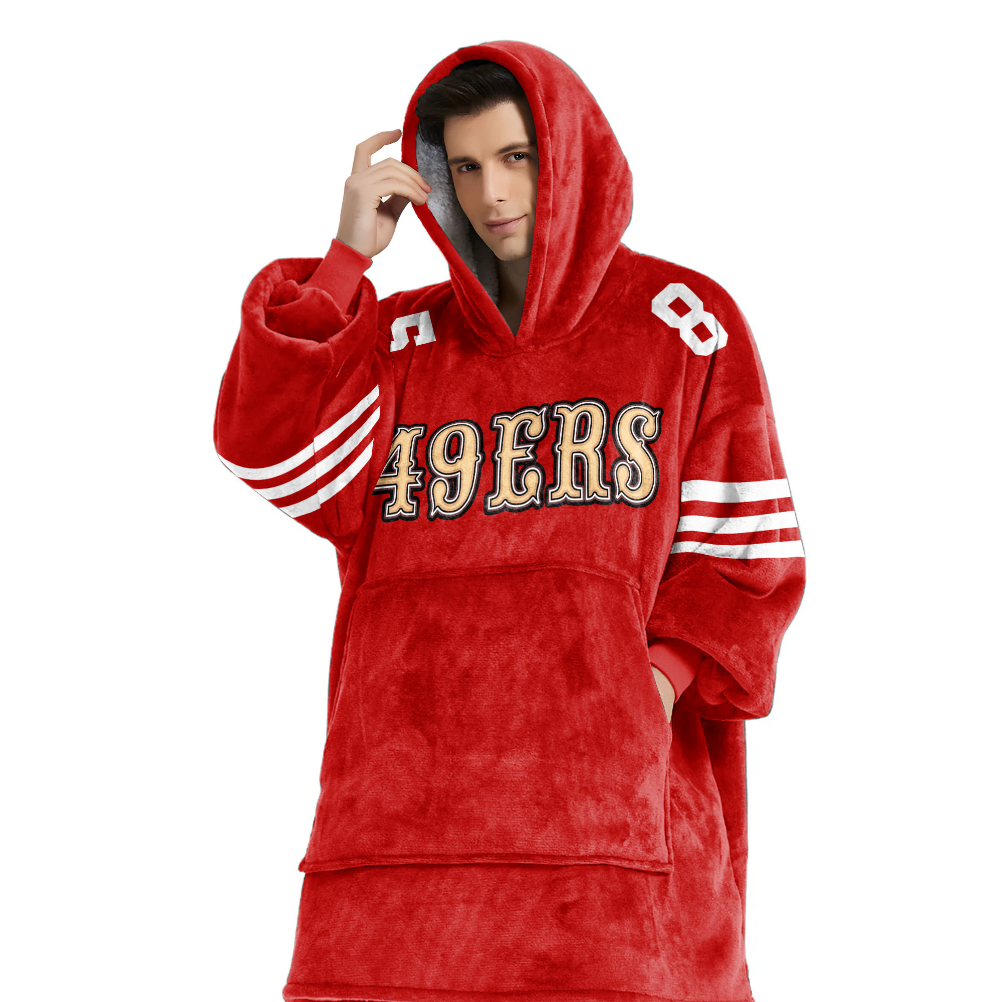 Adult 85 San Francisco 49ers Football Unisex Blanket Hoodie