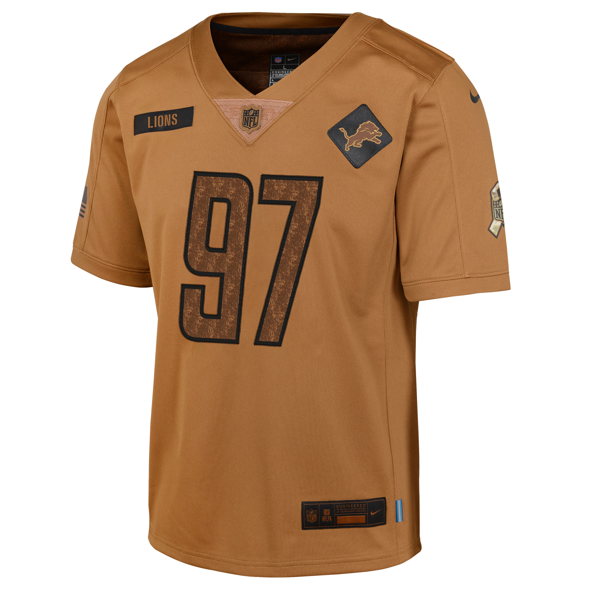 Aidan Hutchinson Detroit Lions  Youth 2023 Salute To Service Limited Jersey - Brown