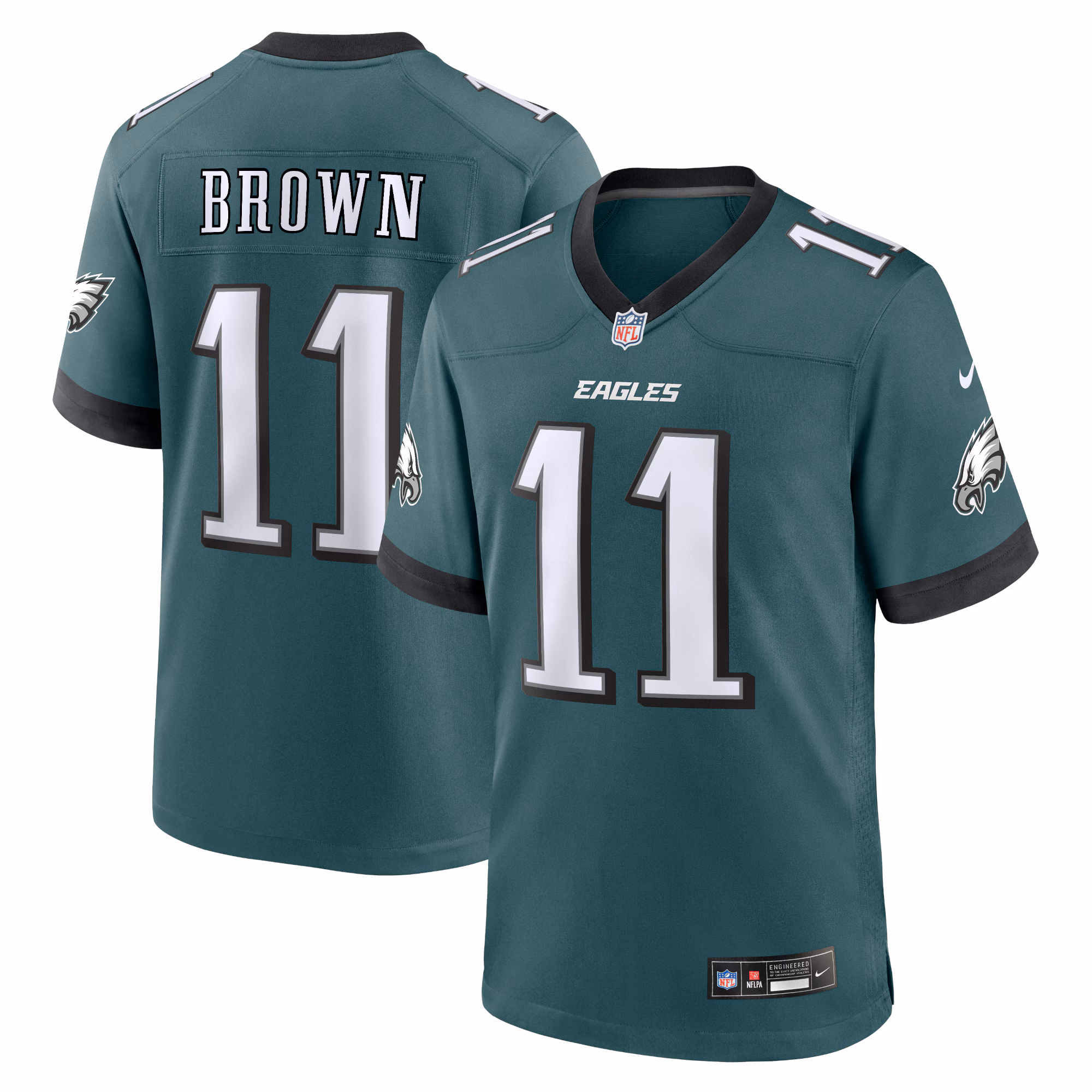A.J. Brown Philadelphia Eagles #11 White Game Jersey - White 1