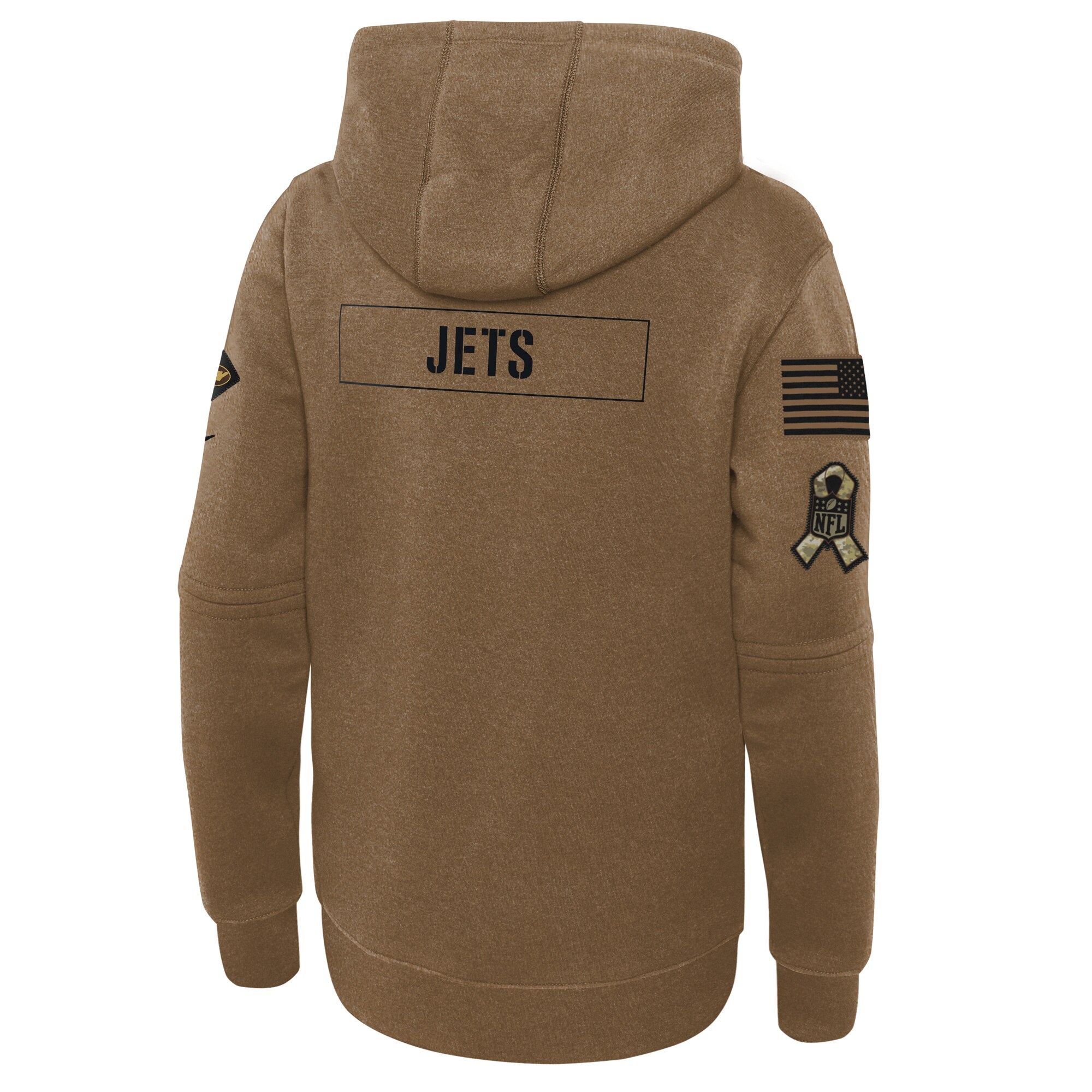 New York Jets  Youth 2023 Salute to Service Club Fleece Pullover Hoodie - Brown