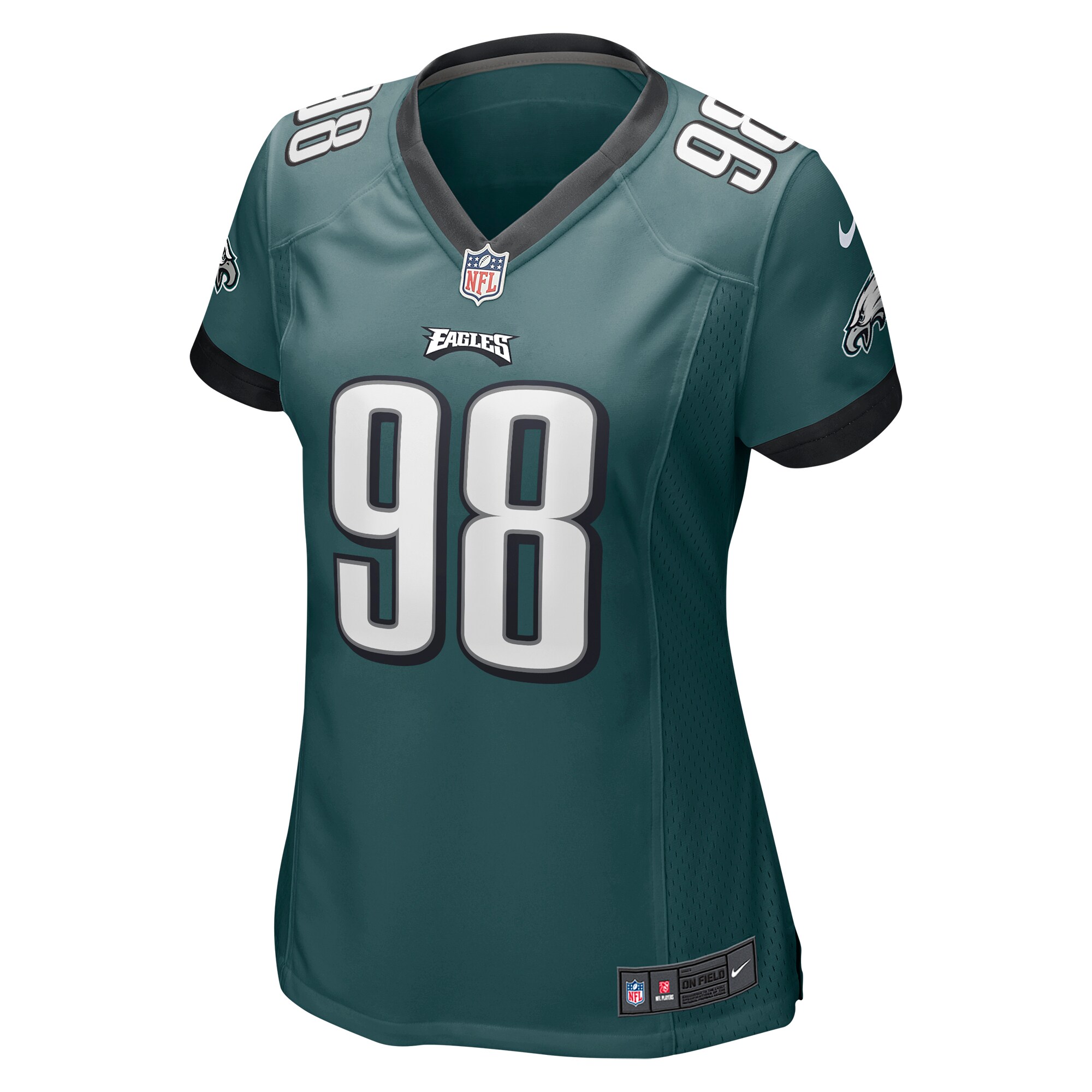 Jalen Carter Philadelphia Eagles  Women's 2023 NFL Draft First Round Pick Game Jersey - Midnight Green