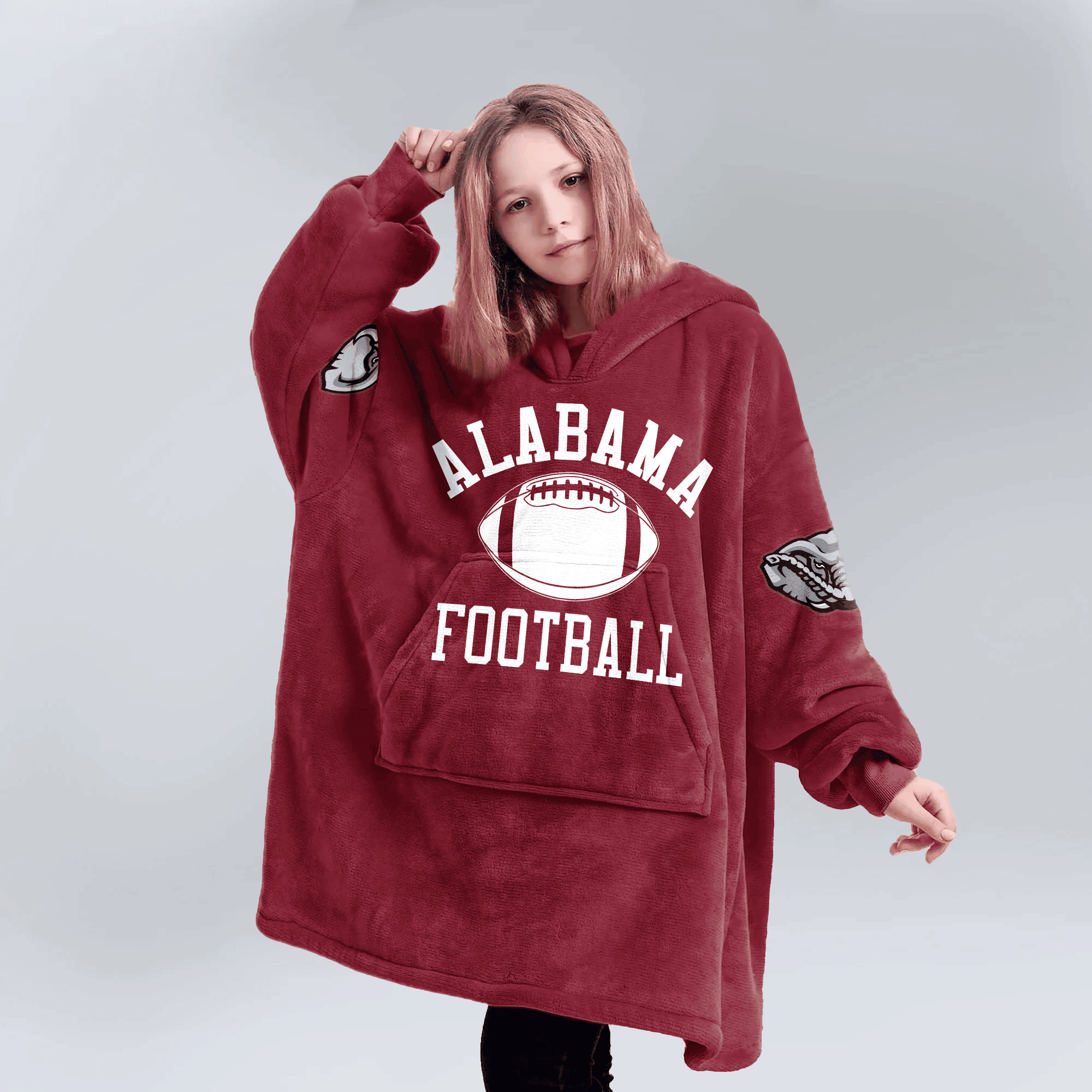 Kid 1 Alabama Football Unisex Blanket Hoodie