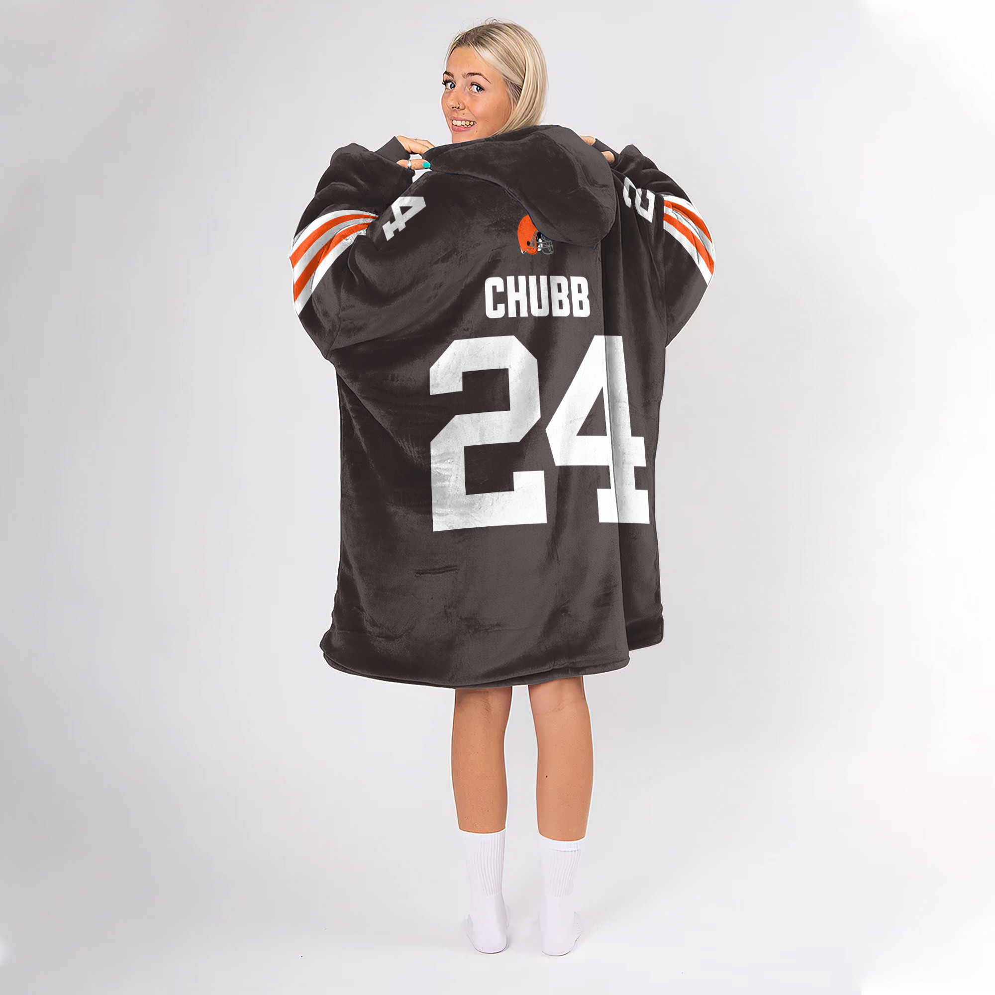 Adult 24 Cleveland Football Unisex Blanket Hoodie