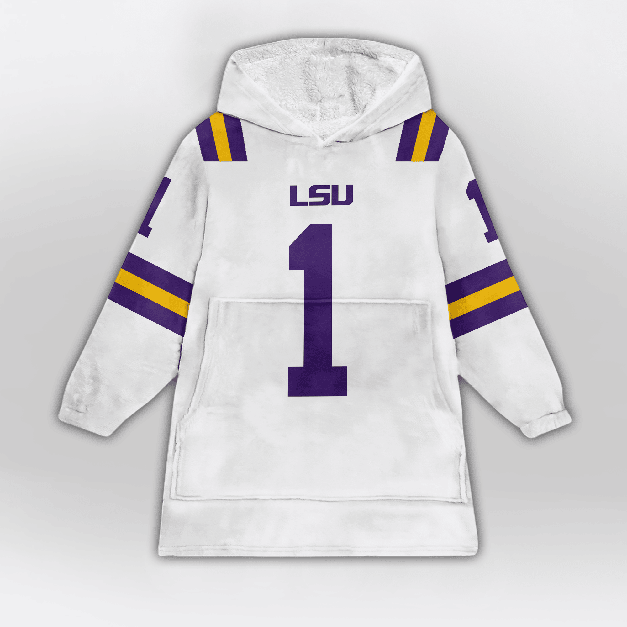 Adult #1 LSU Football Unisex Blanket Hoodie