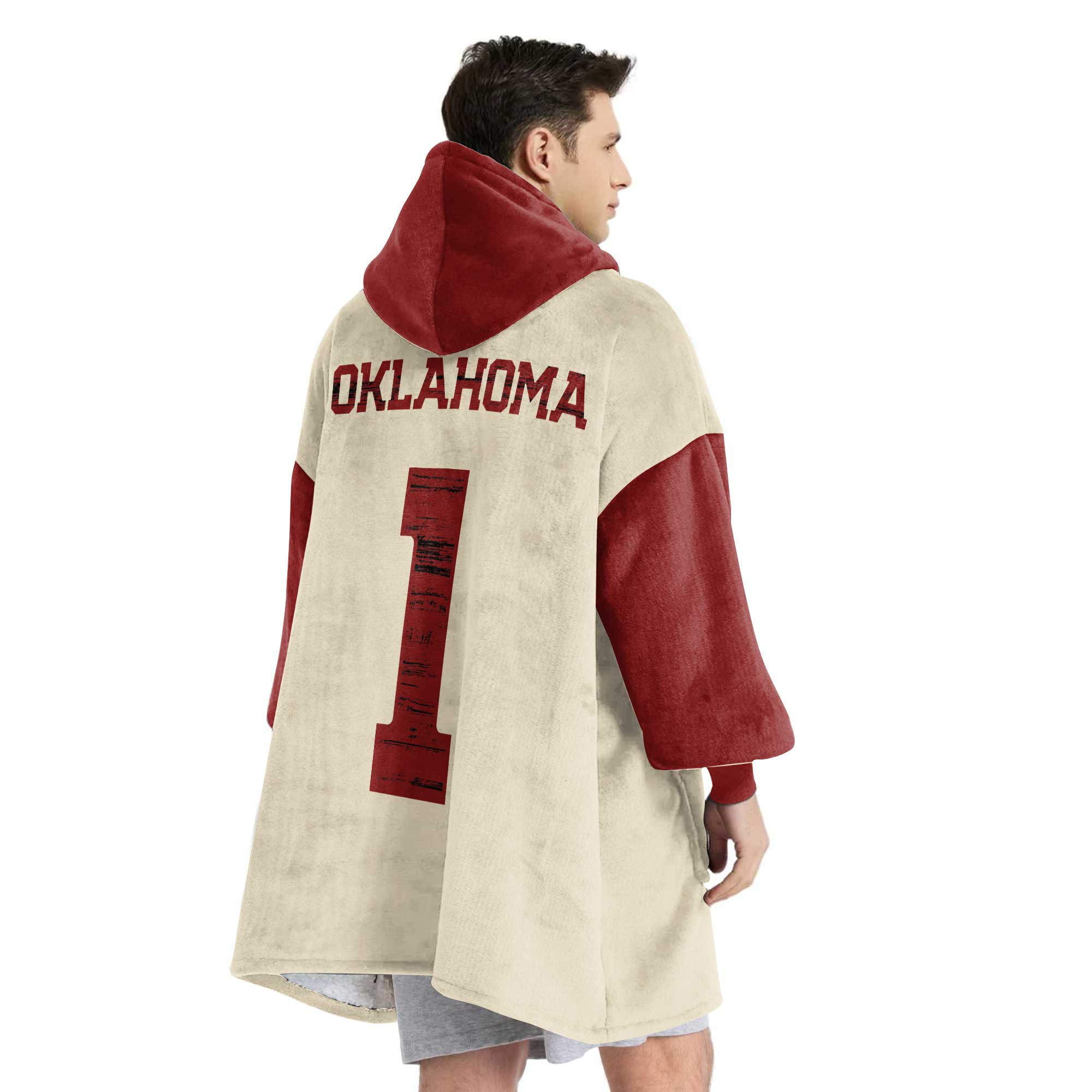 Adult #1 Oklahoma Football Unisex Blanket Hoodie