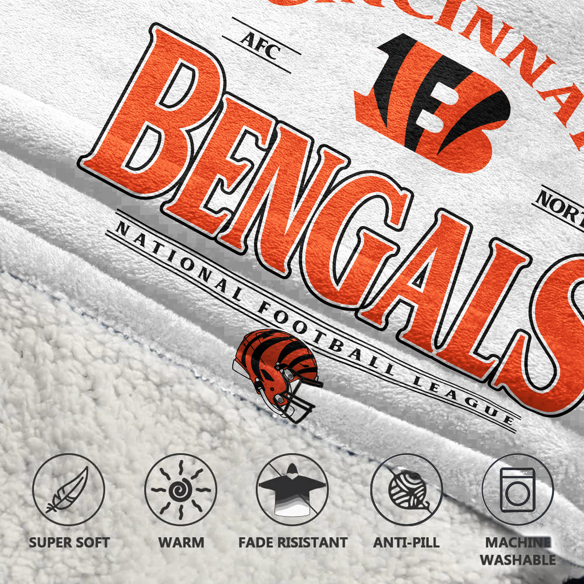 Adult 9 Cincinnati Football Unisex Blanket Hoodie