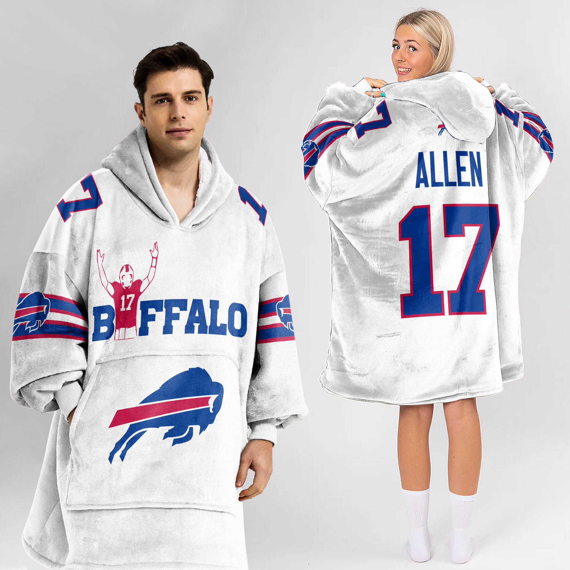 Adult J.A. 17 Buffalo Football Unisex Blanket Hoodie