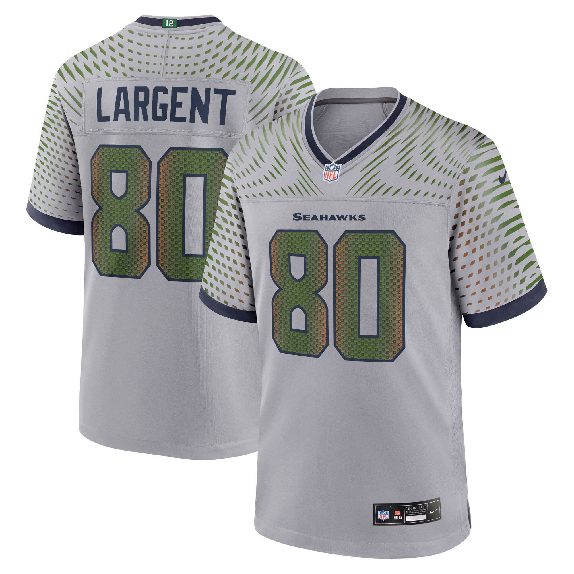 Steve Largent #80 Seattle Seahawks 2025 Rivalries Collection Retired Player Game Jersey - Wolf Gray