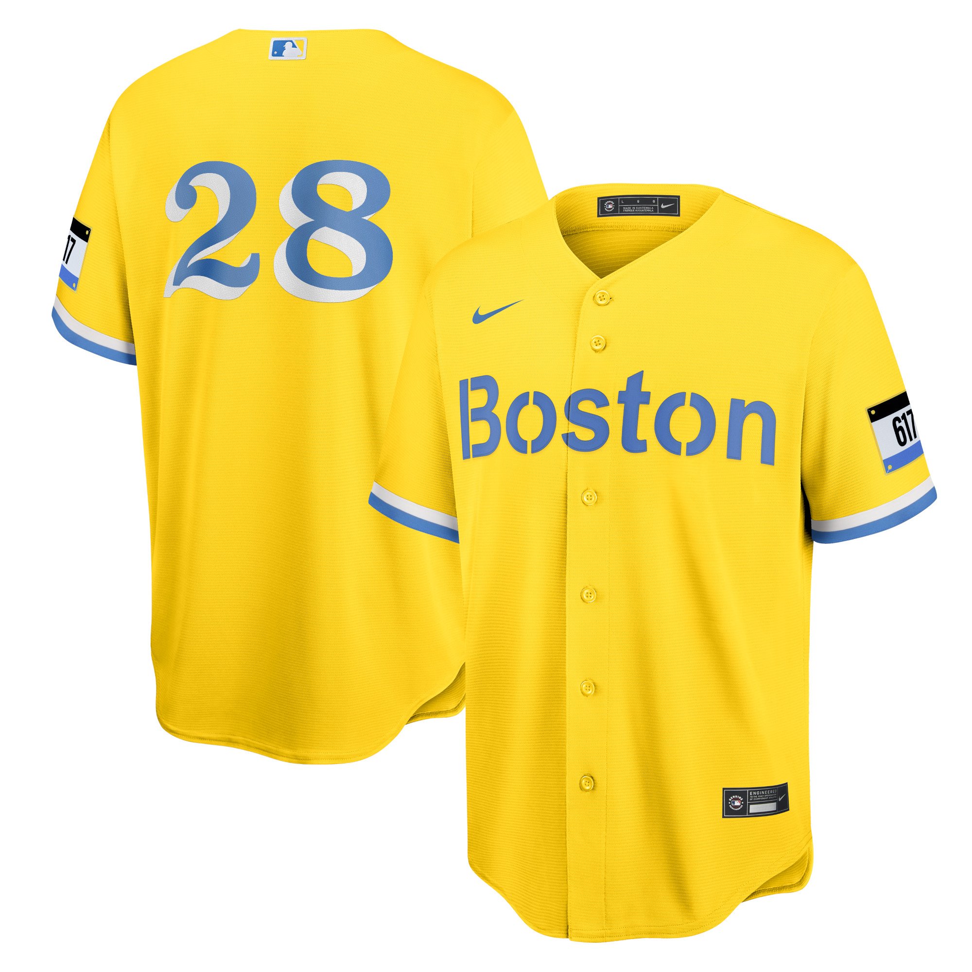 Men's Boston Red Sox J.D. Martinez  Gold City Connect Replica Player Jersey