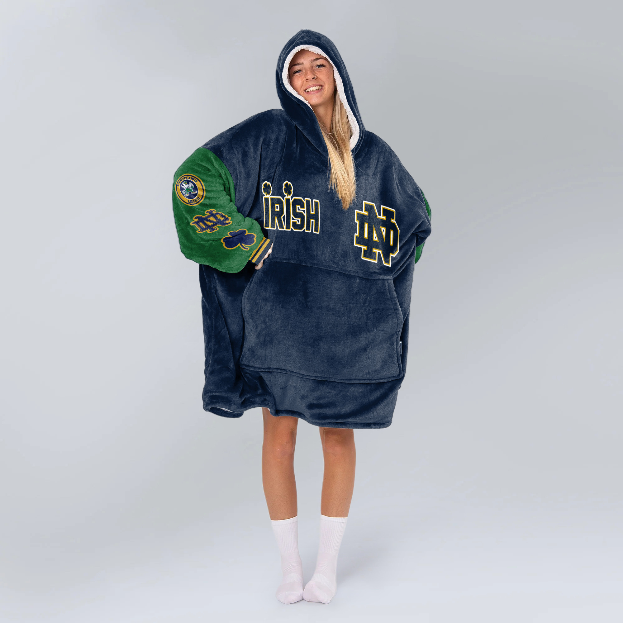 Adult Notre Dame Football Unisex Blanket Hoodie