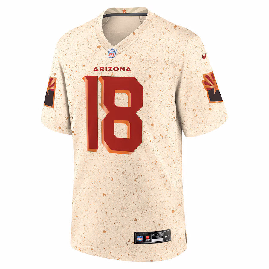Marvin Harrison Jr. #18 Arizona Cardinals 2025 Rivalries Collection Game Jersey - Natural
