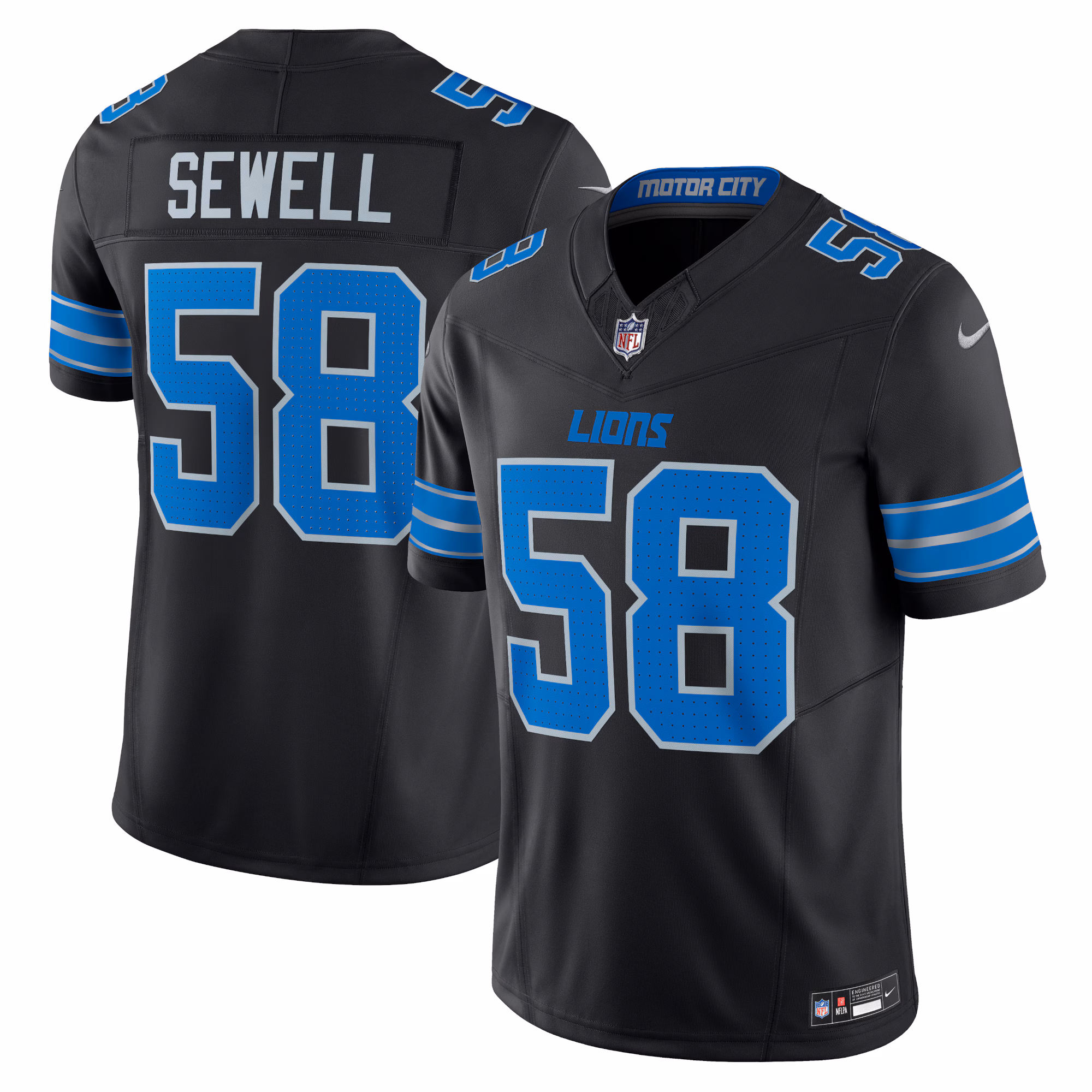 Penei Sewell Detroit Lions Vapor F.U.S.E. Alternate Limited Jersey - Black