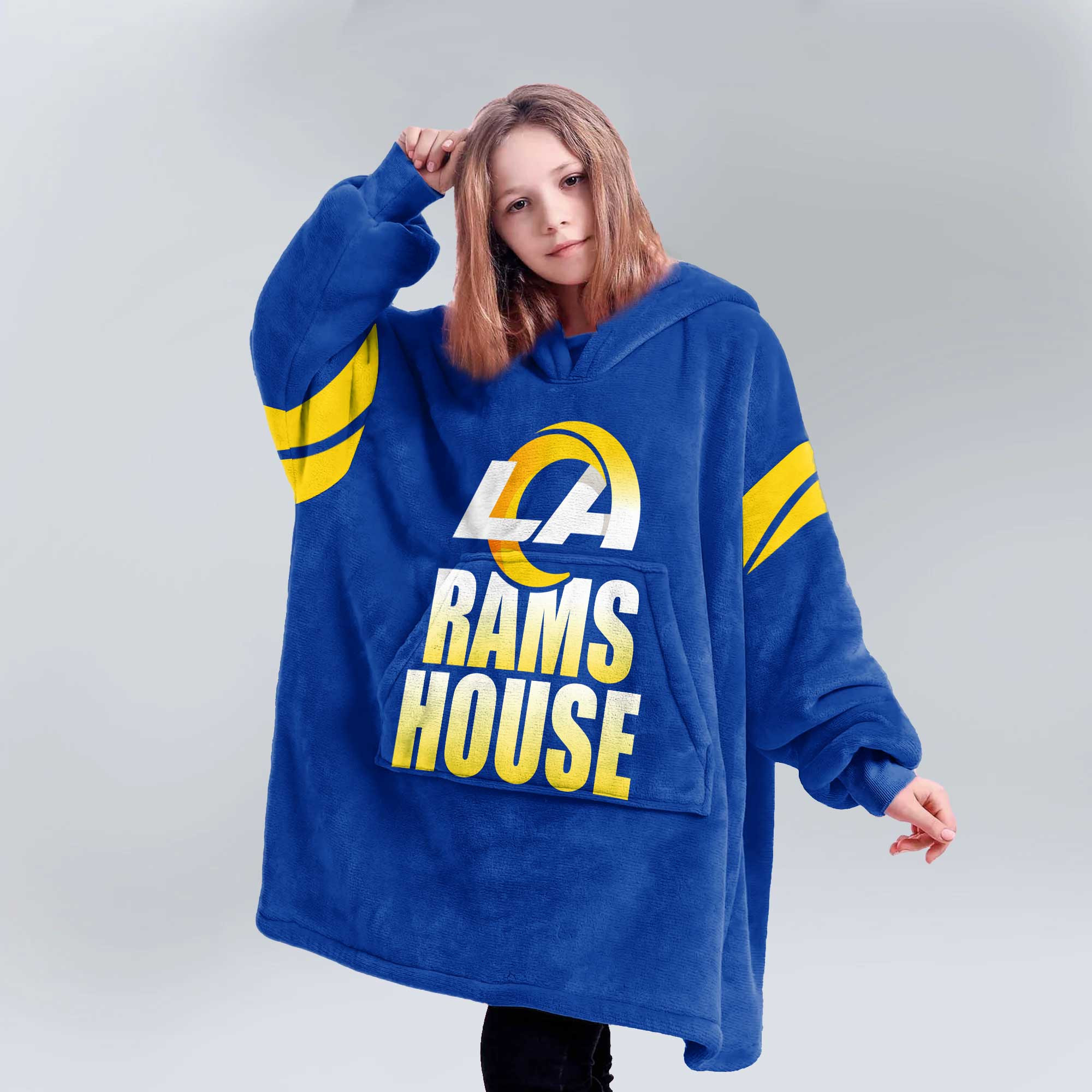 Rams House Los Angeles R Football Unisex Blanket Hoodie