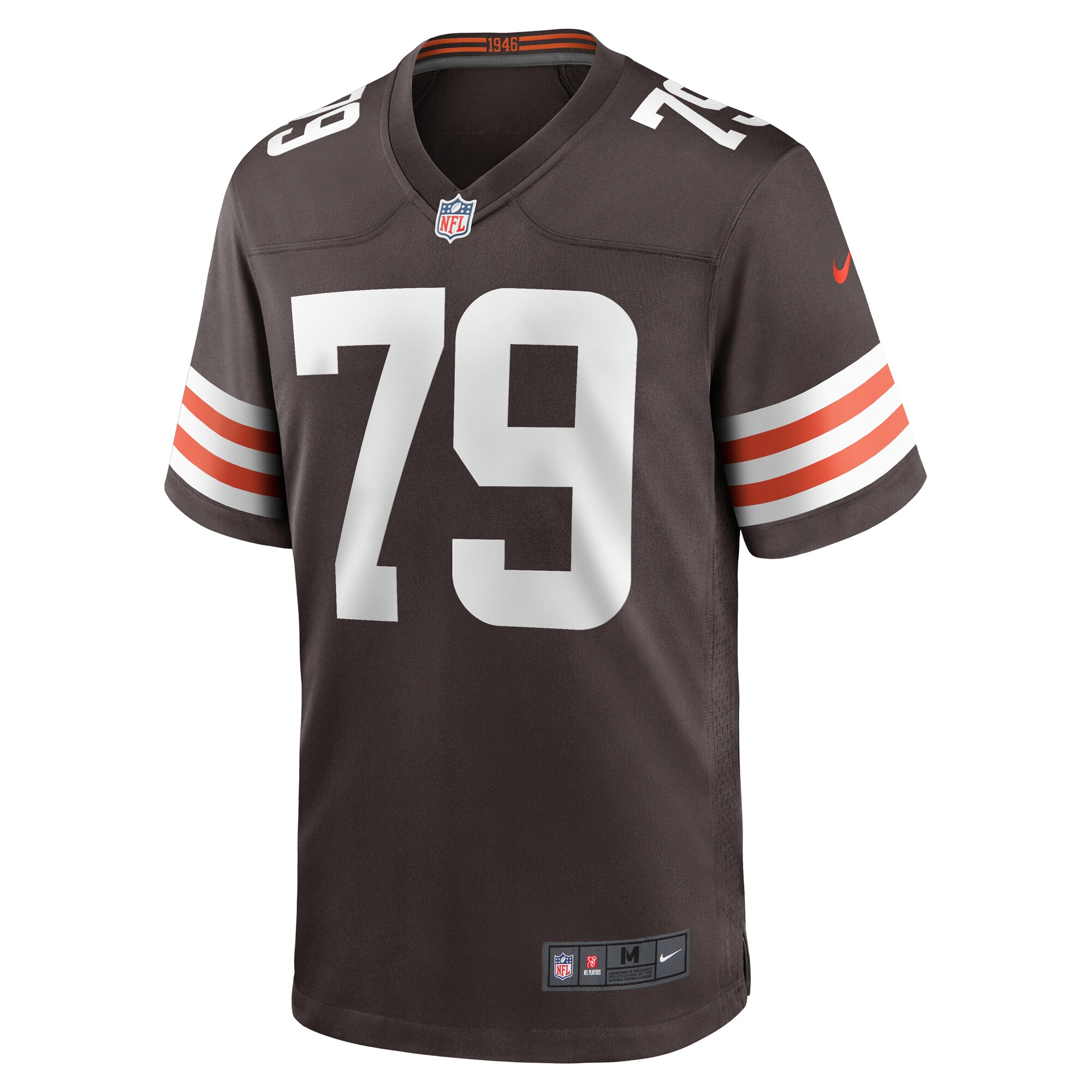 Dawand Jones #79 Cleveland Browns Team Game Jersey -  Brown