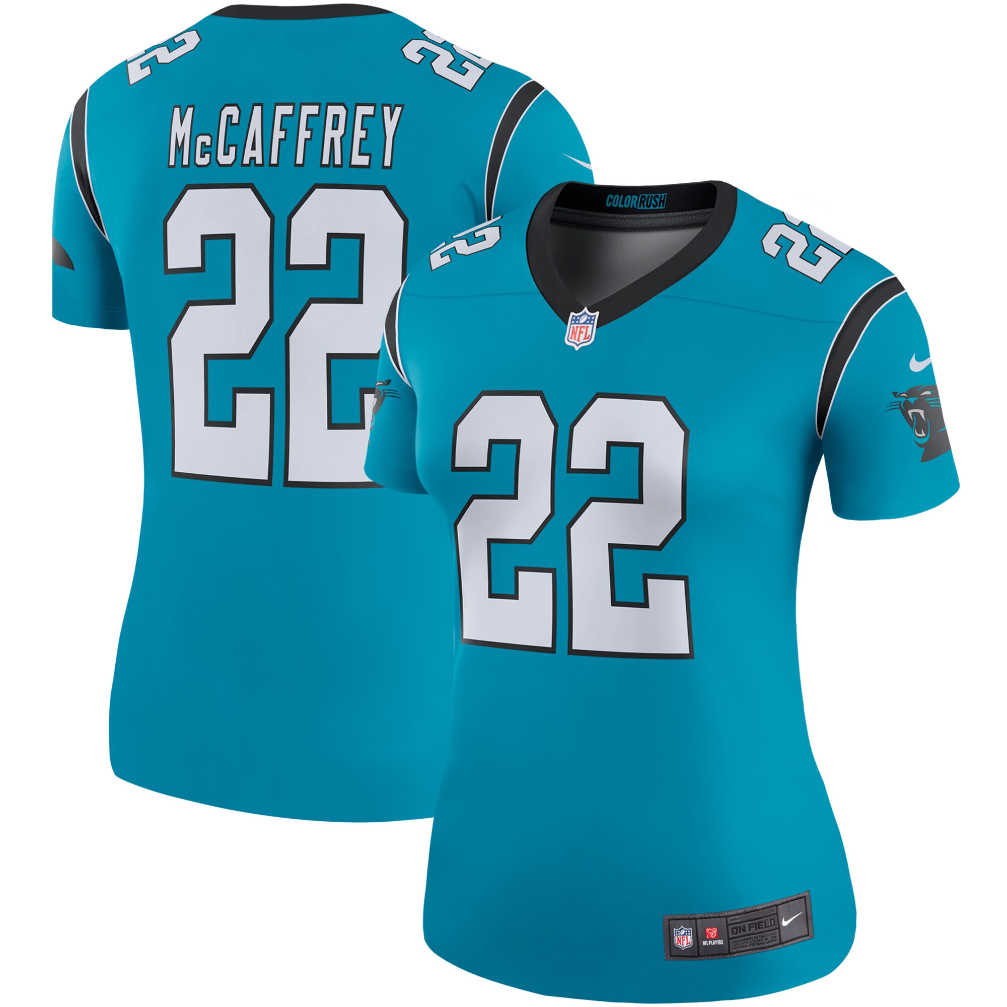 Christian McCaffrey Carolina Panthers  Women's Color Rush Legend Player Jersey - Blue