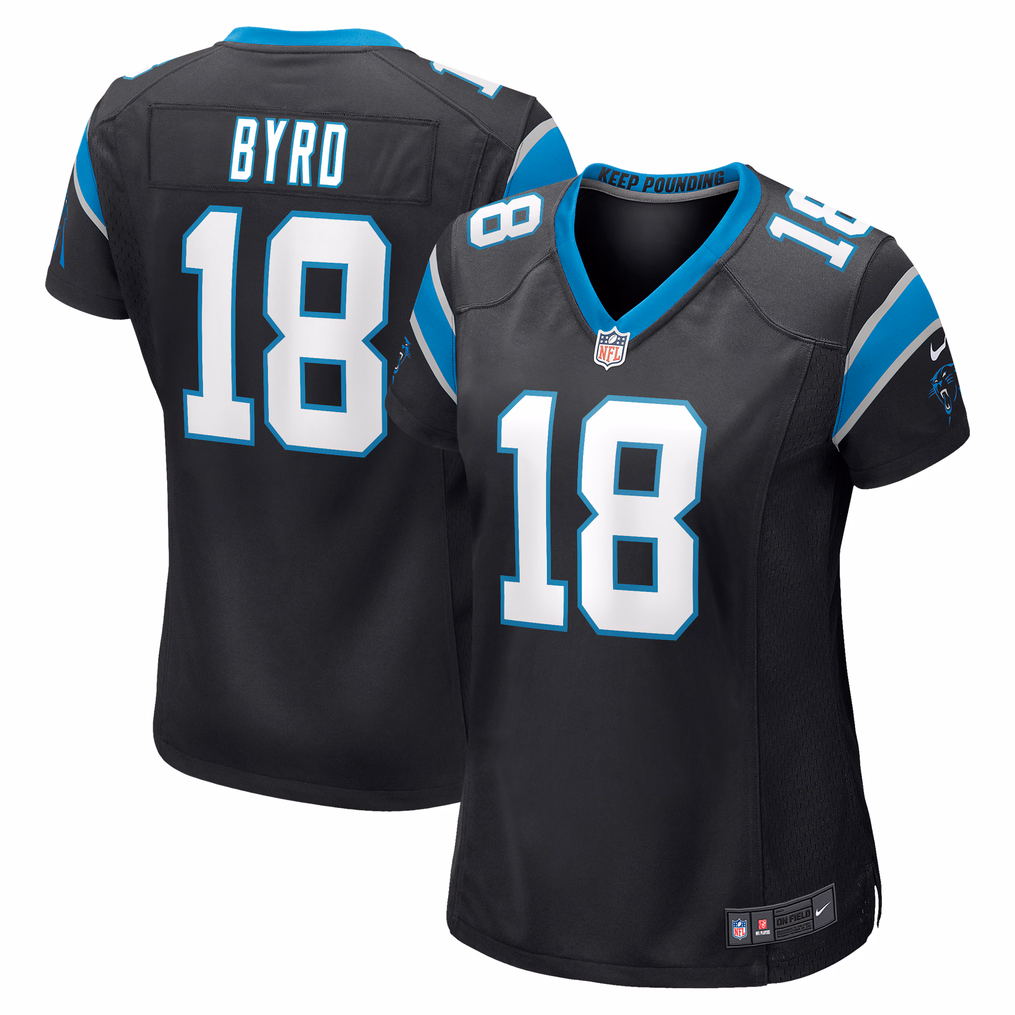 Damiere Byrd Carolina Panthers Women's Game Player Jersey - Black