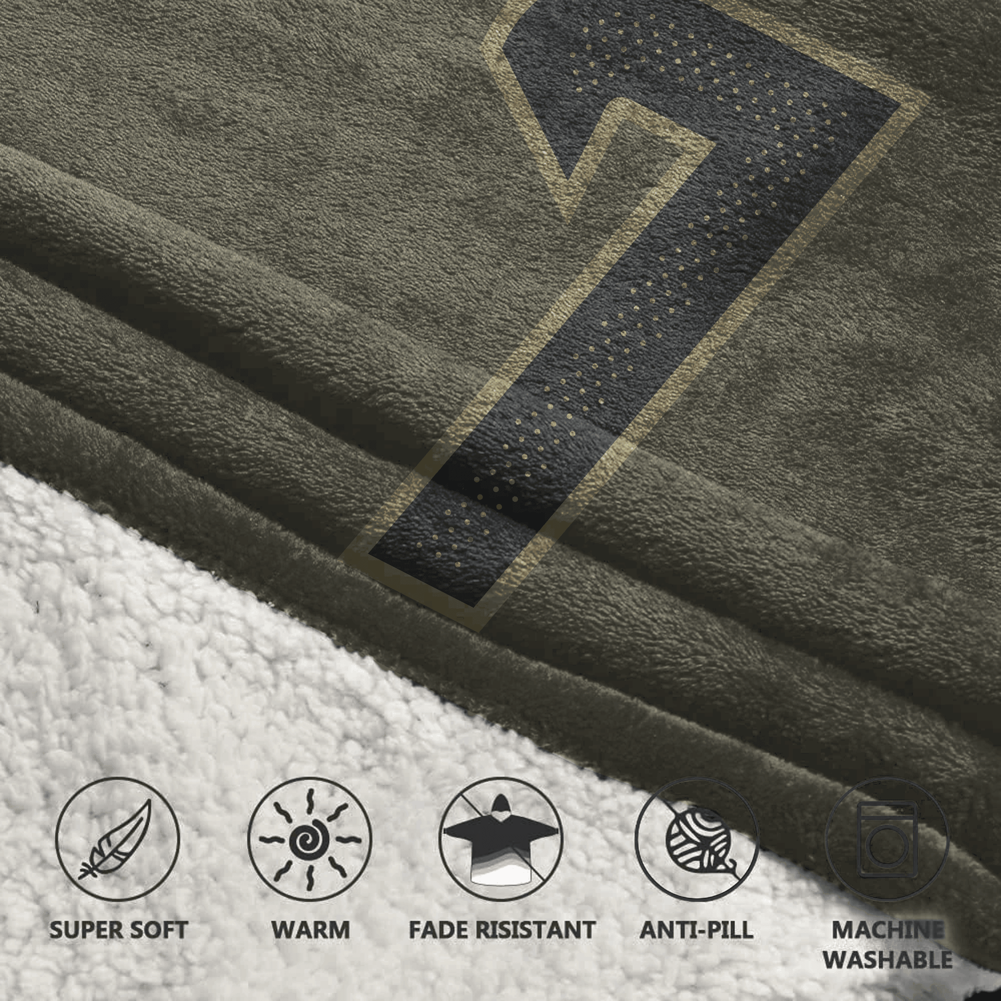 Kid C.J.S 7 Houston Football Blanket Hoodie – Olive Salute to Service