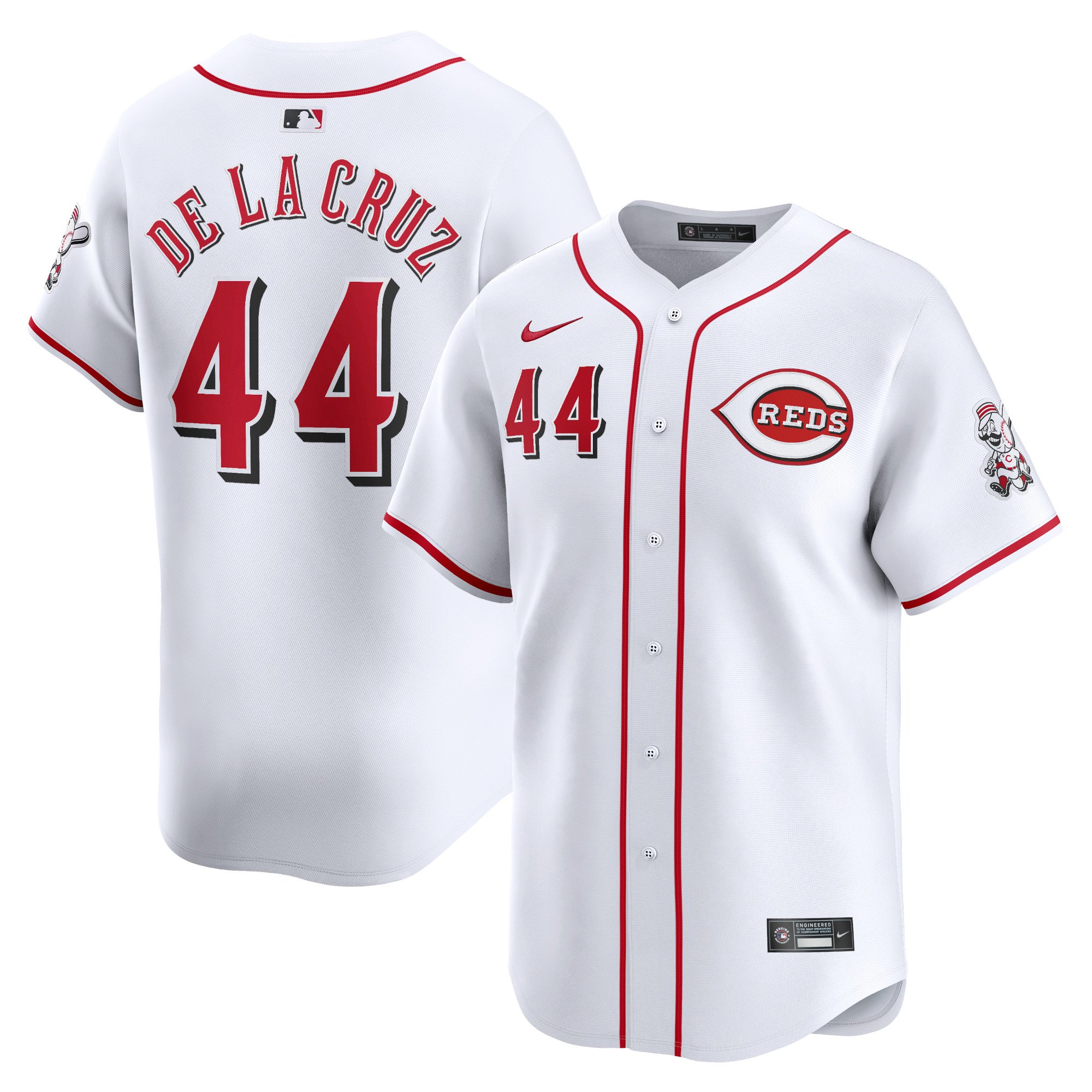 Men's Cincinnati Reds Elly De La Cruz  White Home Limited Player Jersey