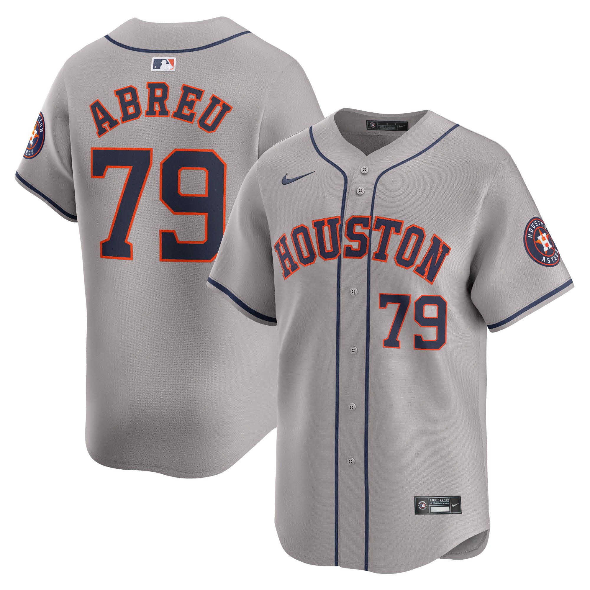 Men's Houston Astros Jose Abreu  Gray Away Limited Player Jersey