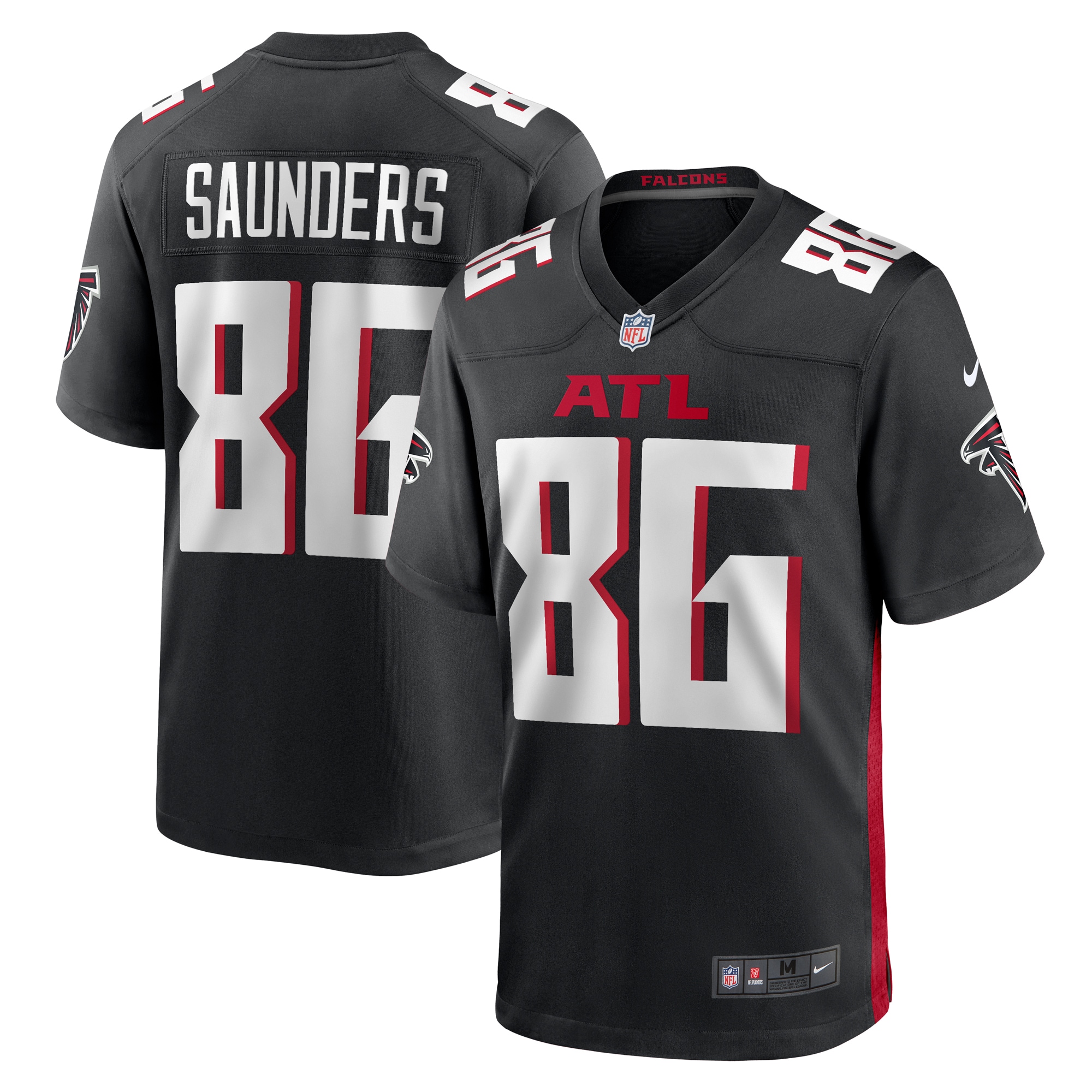 CJ Saunders Atlanta Falcons Team Game Jersey -  Black