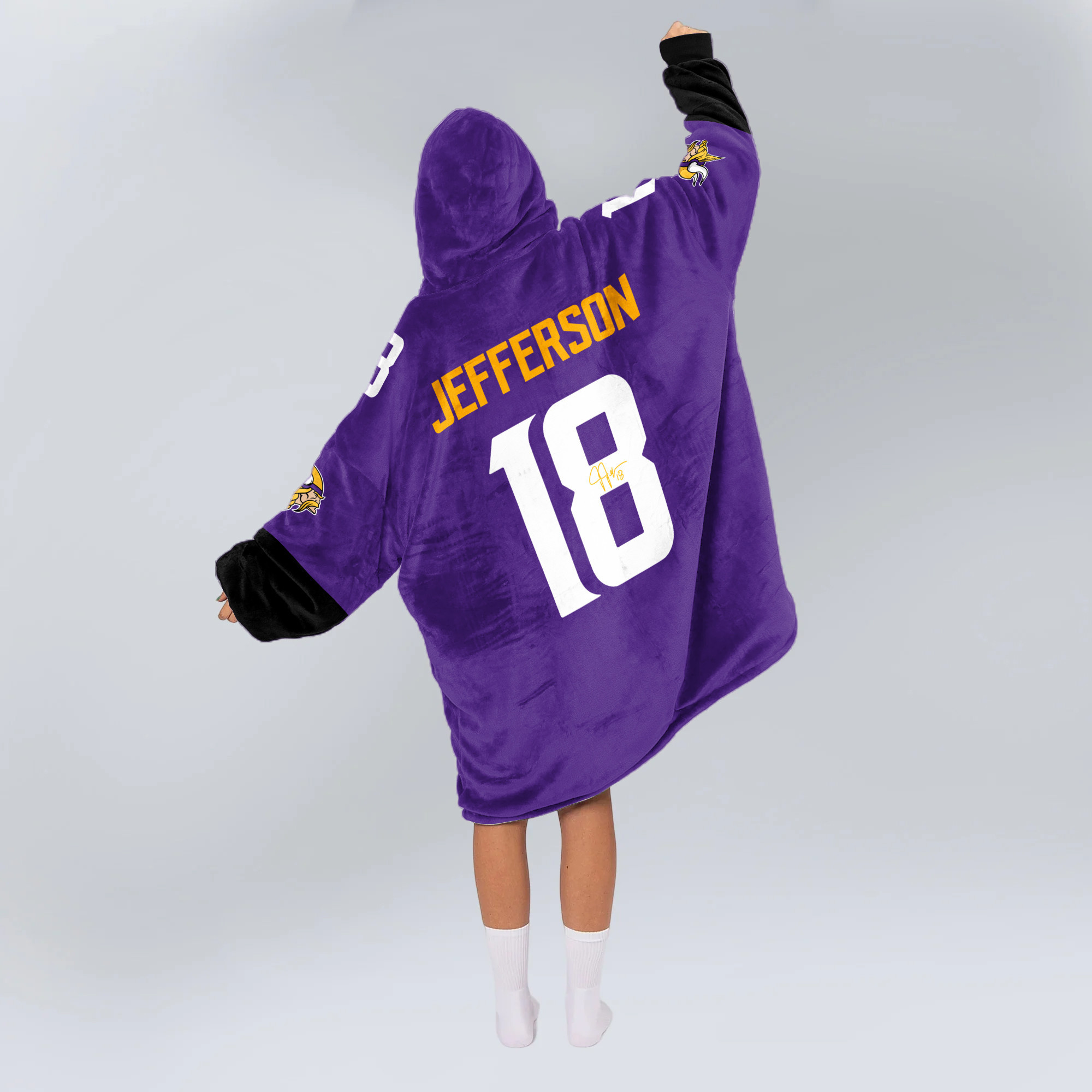 Adult JJ 18 Minnesota Football Unisex Blanket Hoodie