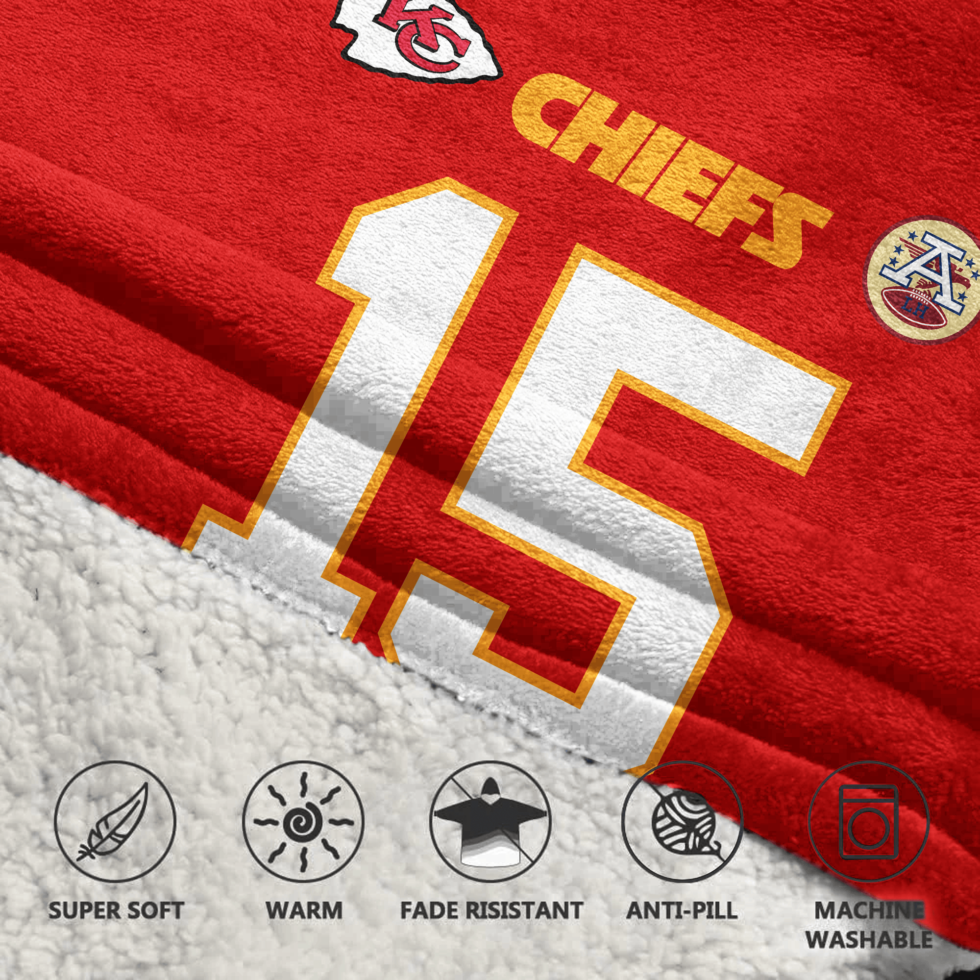 Adult P.M 15 Kansas City Football Unisex Blanket Hoodie