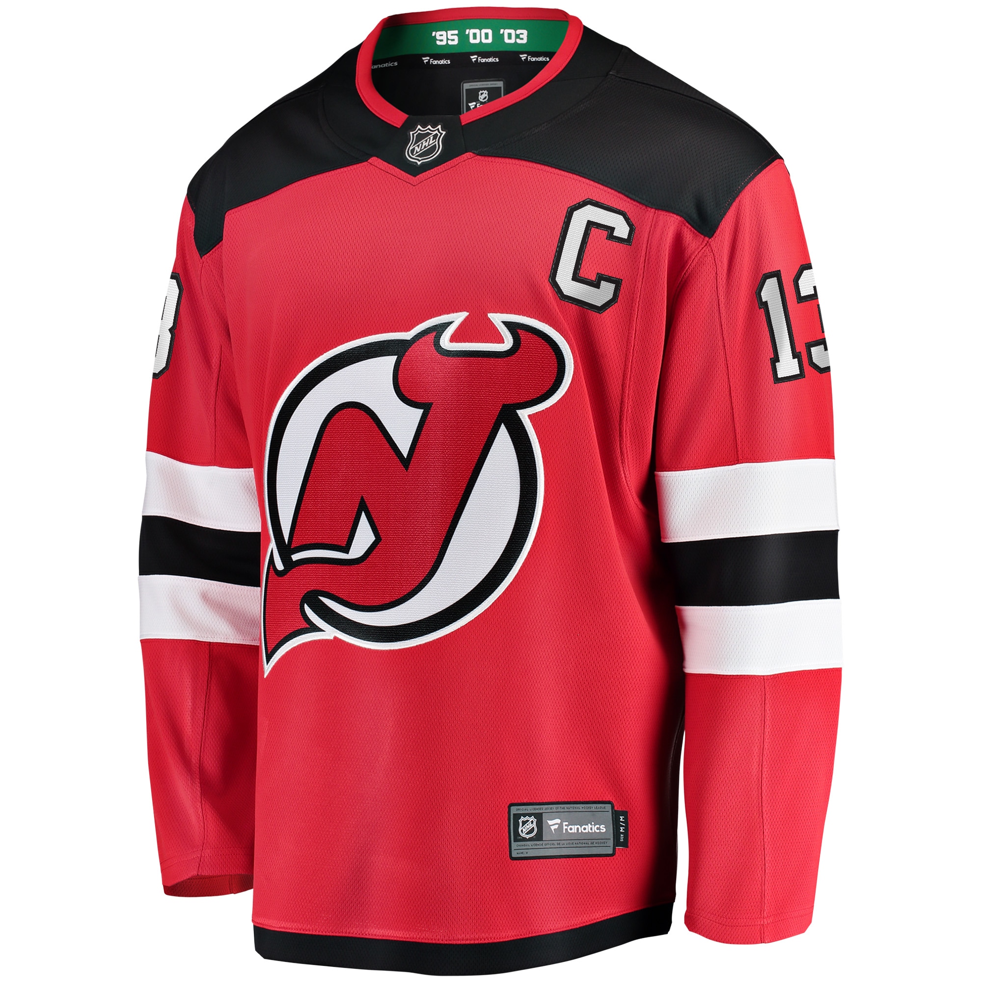 Nico Hischier New Jersey Devils Captain Patch Home Breakaway Jersey - Red