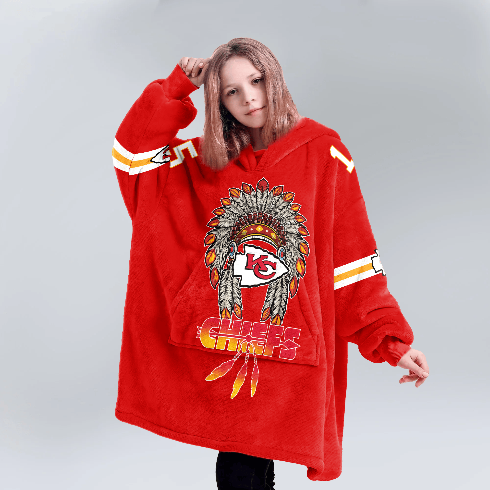 Kansas City Football Unisex Blanket Hoodie