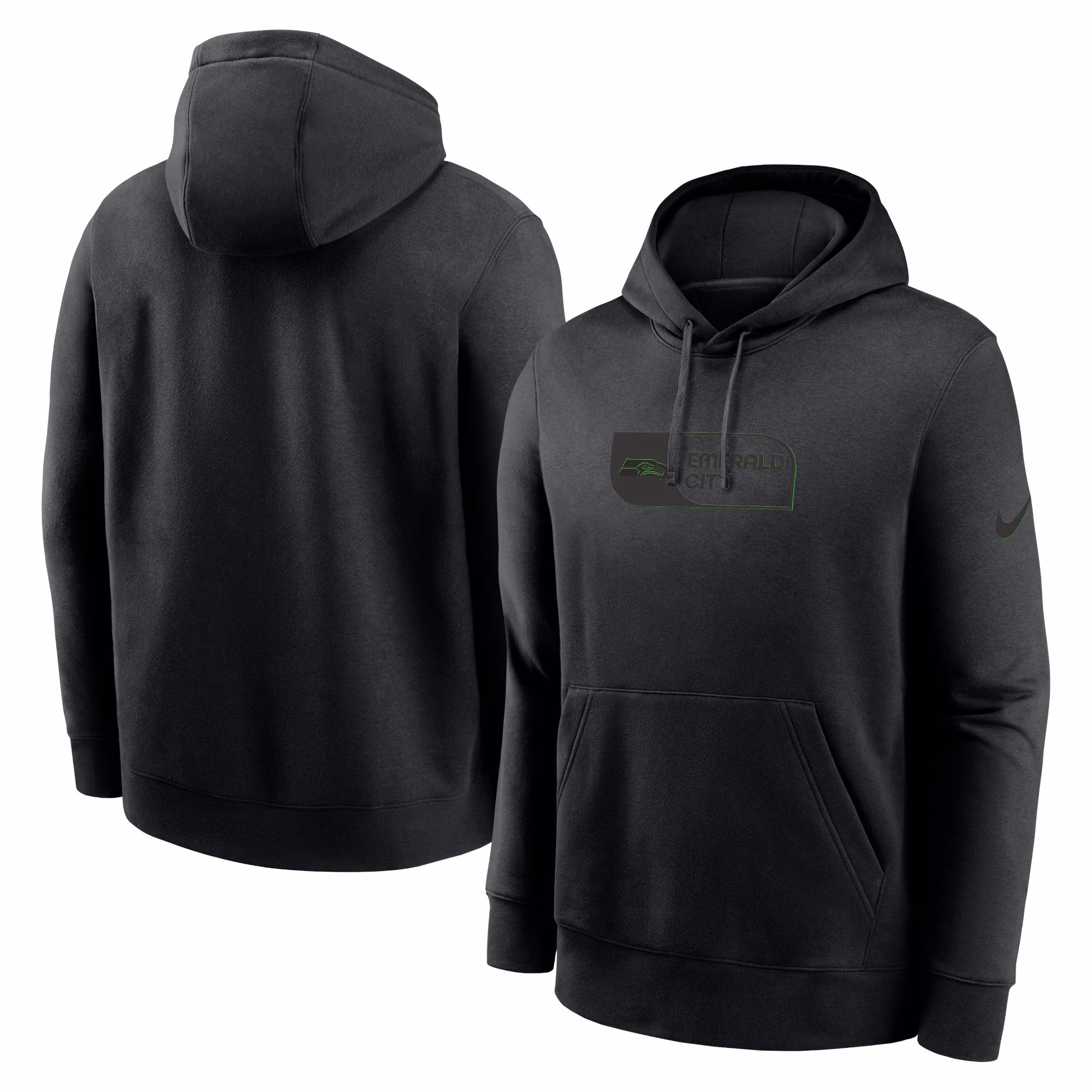 Seattle Seahawks Edge French Terry Club Pullover Hoodie - Black