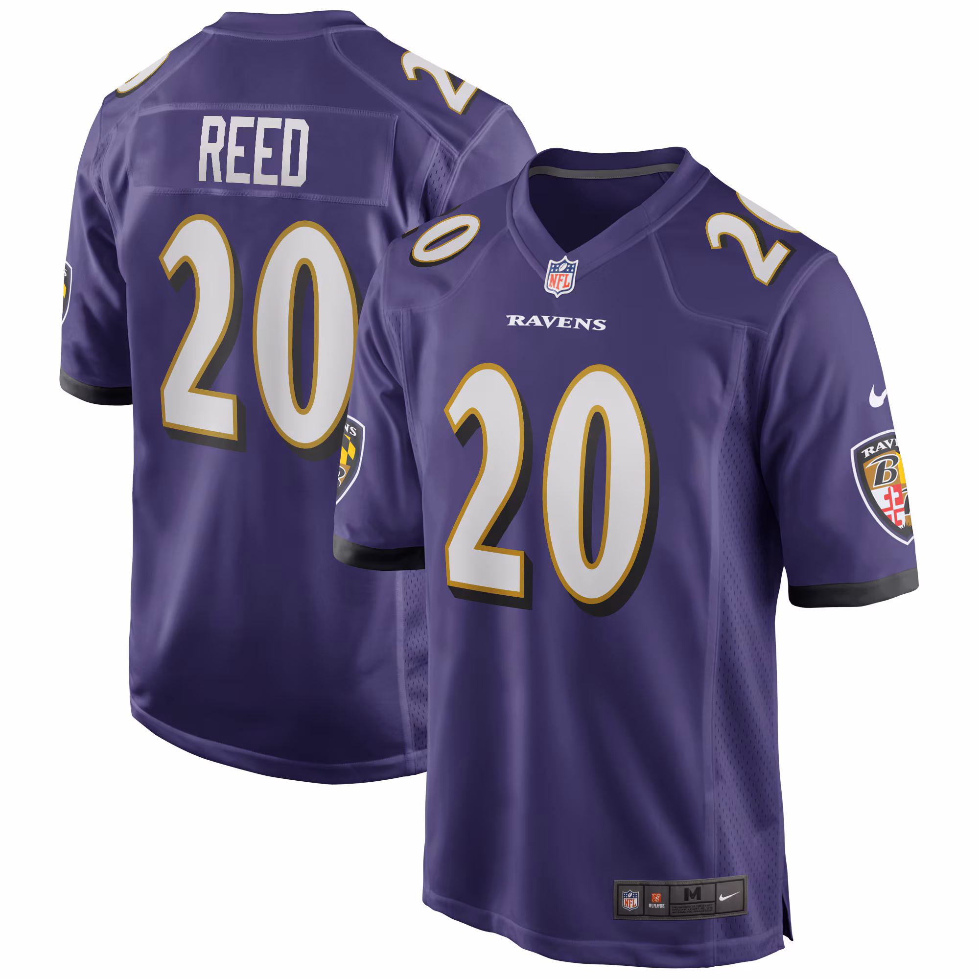 Ed Reed Baltimore Ravens Game Retired Player Jersey - Purple