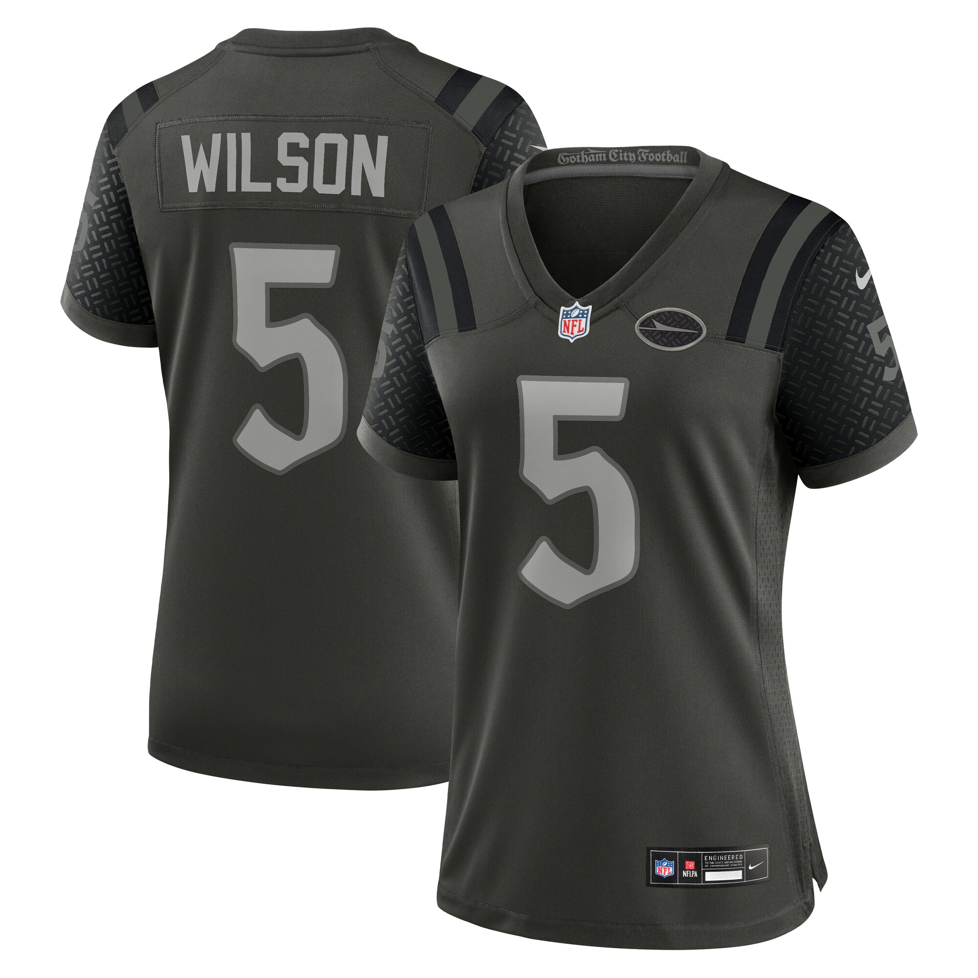 Garrett Wilson #5 New York JetsWomen's 2025 Rivalries Collection Game Jersey - Gotham Green