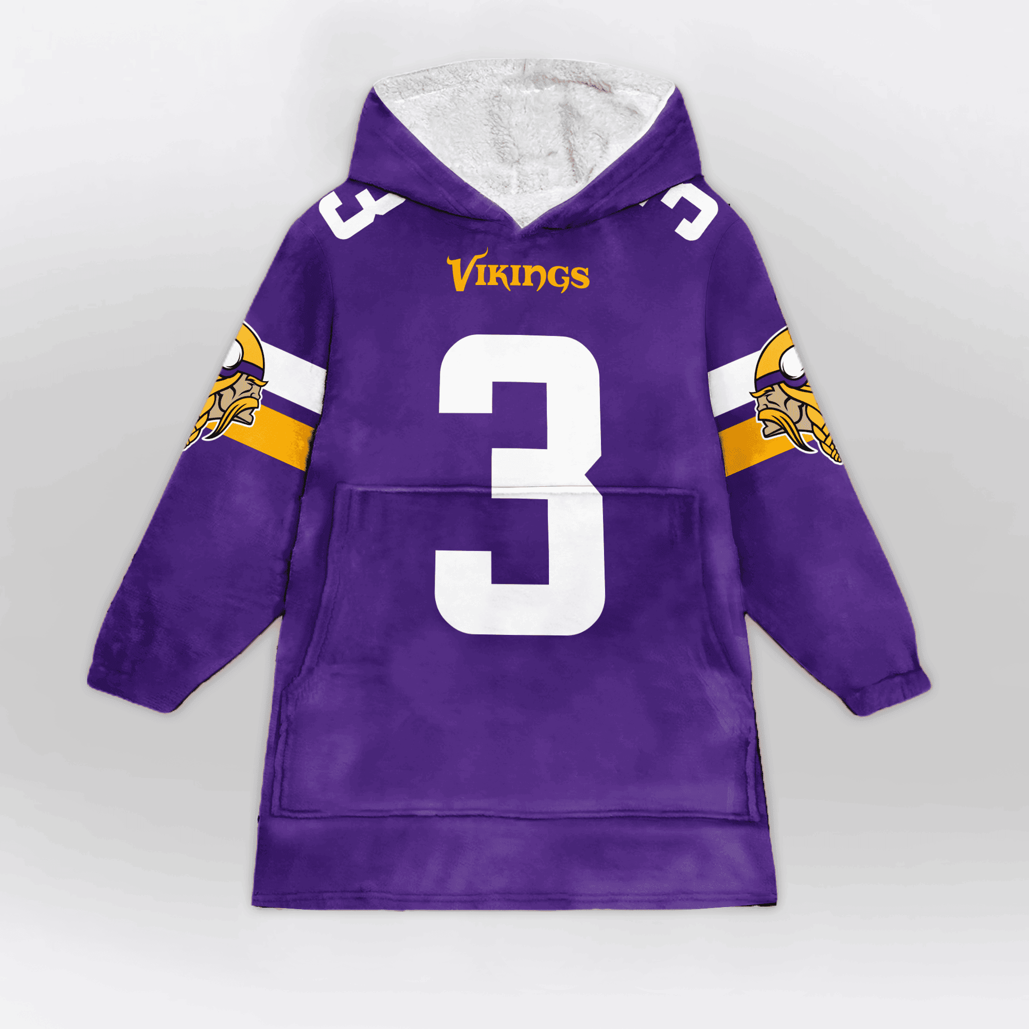 Adult 3 Minnesota Football Unisex Blanket Hoodie