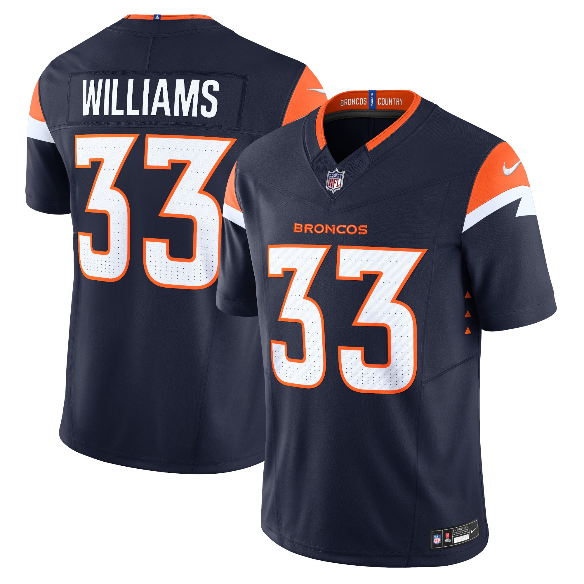 Javonte Williams Denver Broncos Mile High Collection Vapor F.U.S.E. Limited Jersey - Orange