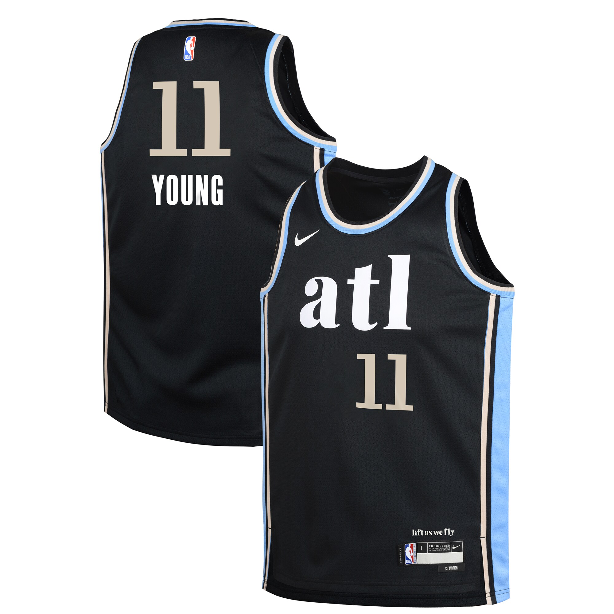 Youth Atlanta Hawks Trae Young  Black 2023/24 Swingman Replica Jersey - City Edition