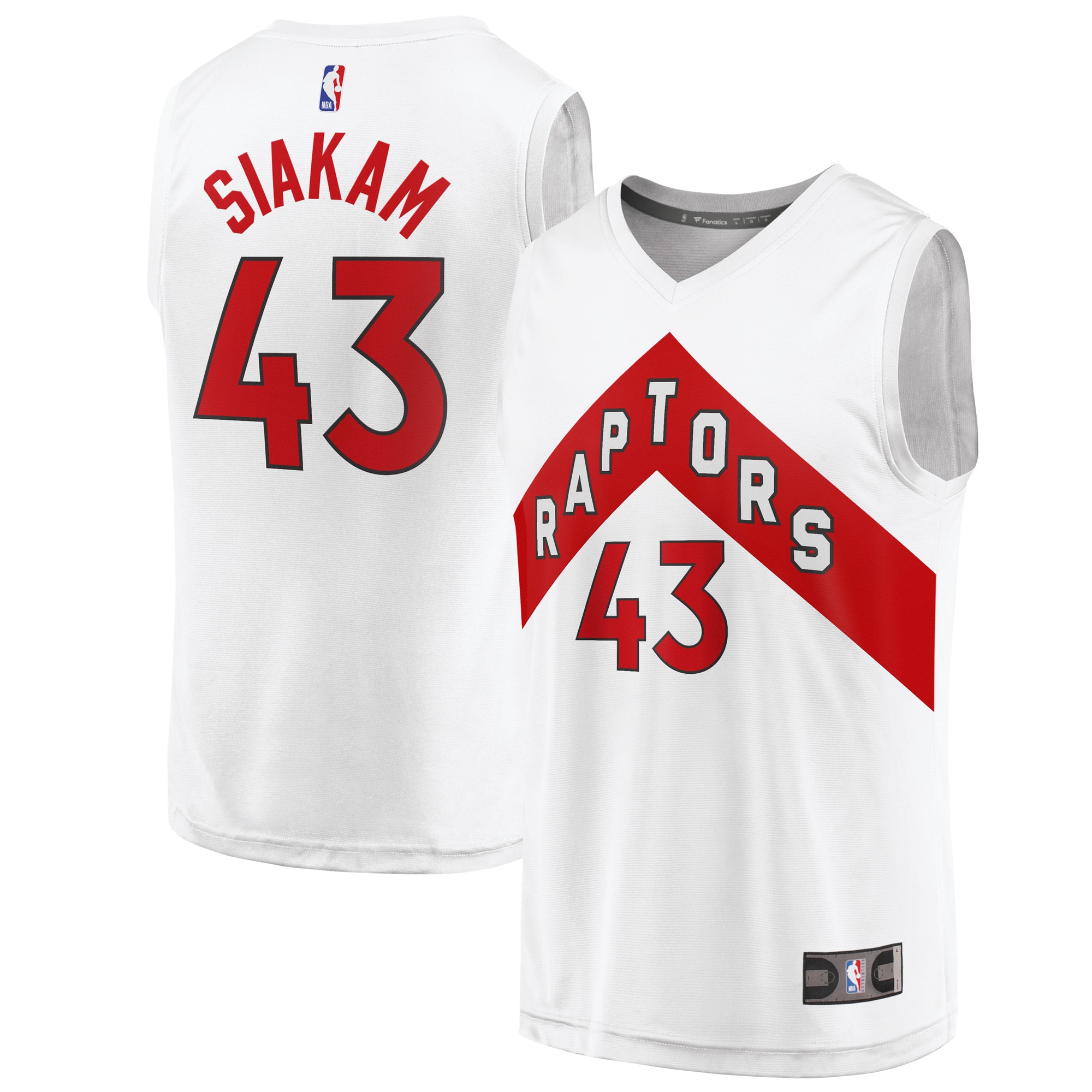 Pascal Siakam Toronto Raptors  2020/21 Fast Break Replica Player Jersey White - Association Edition