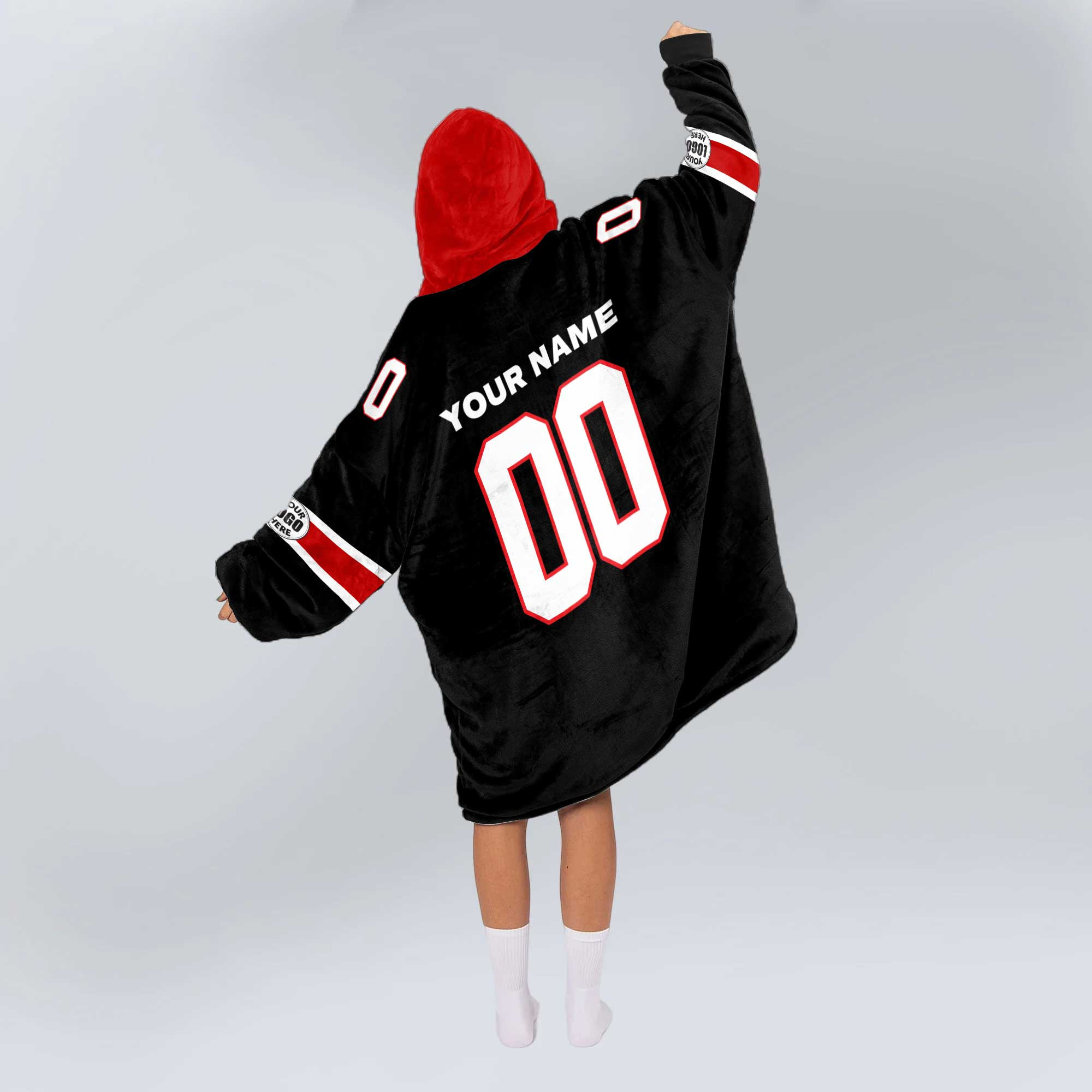 Adult Custom Blanket Hoodie Georgia Inspired Color