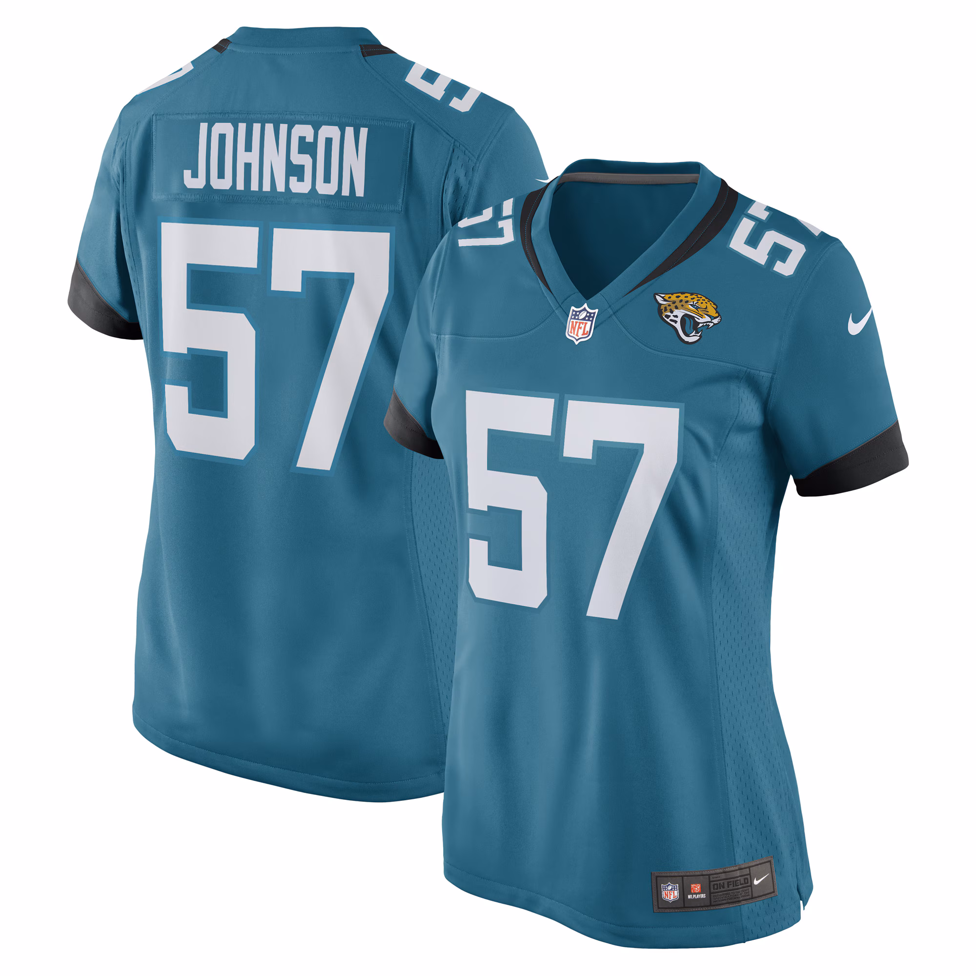 Caleb Johnson Jacksonville Jaguars Women's Game Player Jersey - Teal