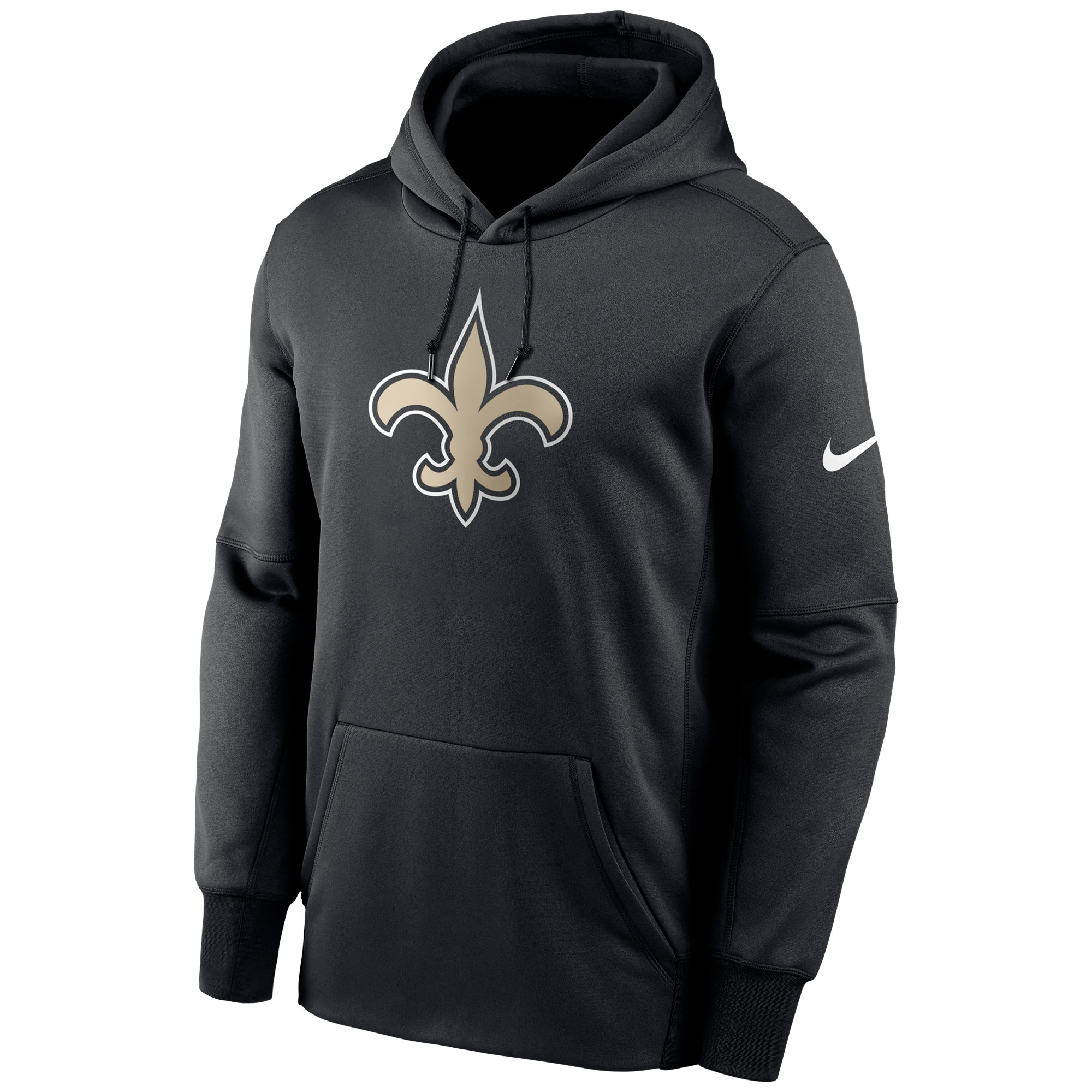 New Orleans Saints Fan Gear Primary Logo Therma Performance Pullover Hoodie - Black