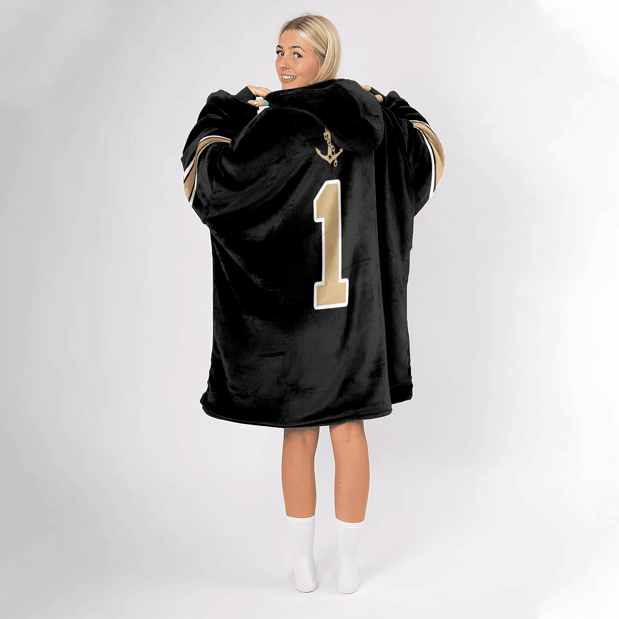 Adult 1 Vanderbilt Football Unisex Blanket Hoodie