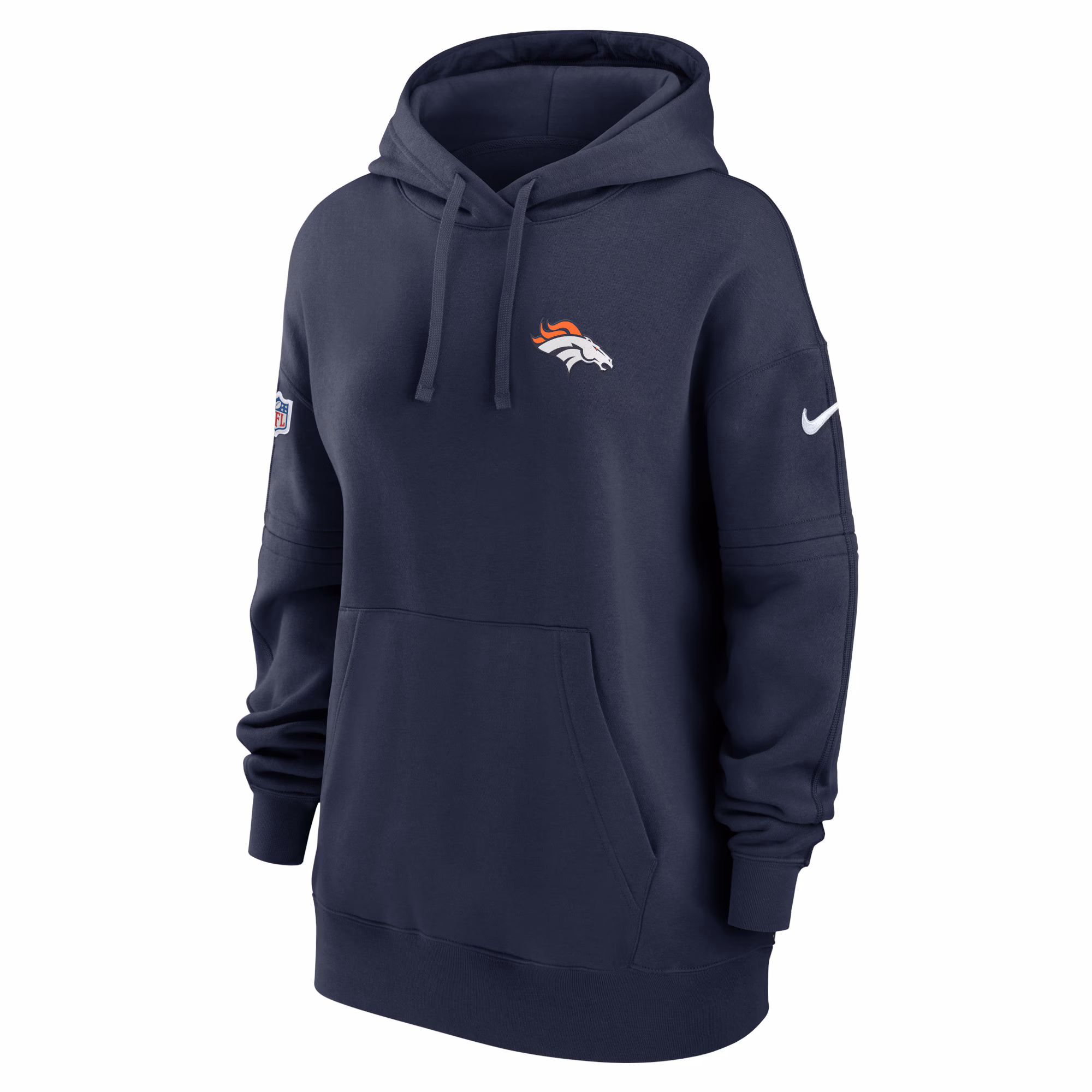 Denver Broncos Women's 2023 Sideline Club Fleece Pullover Hoodie - Navy