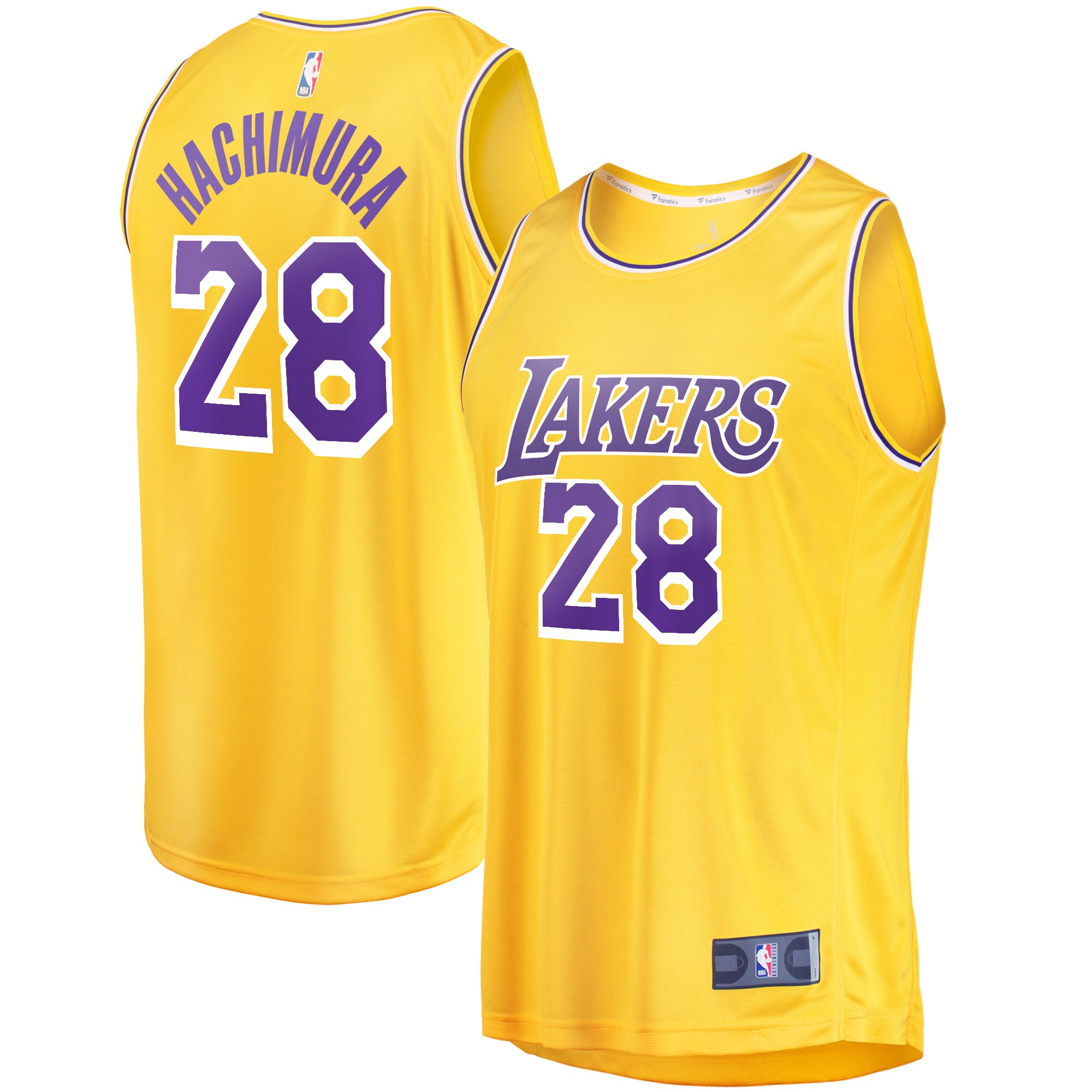 Rui Hachimura Los Angeles Lakers  Fast Break Player Jersey - Icon Edition - Gold