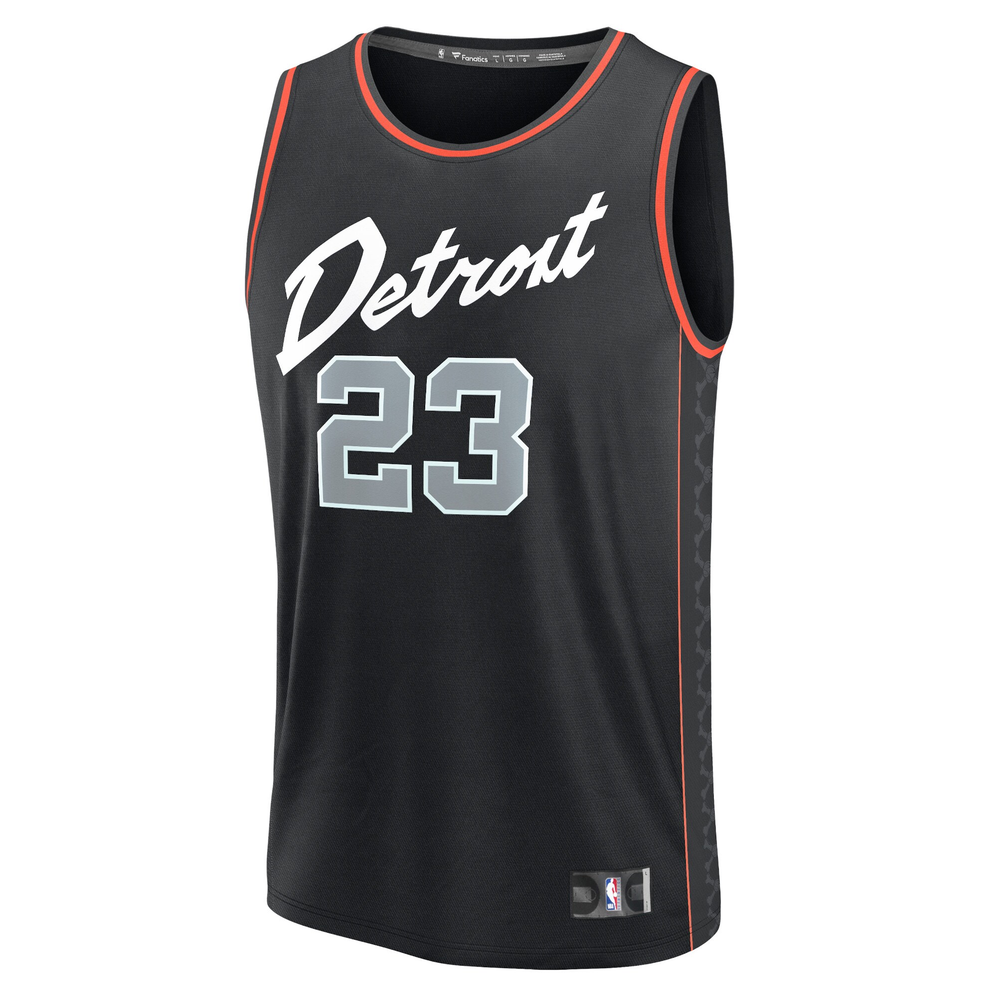 Unisex Detroit Pistons Jaden Ivey  Black 2023/24 Fast Break Jersey - City Edition
