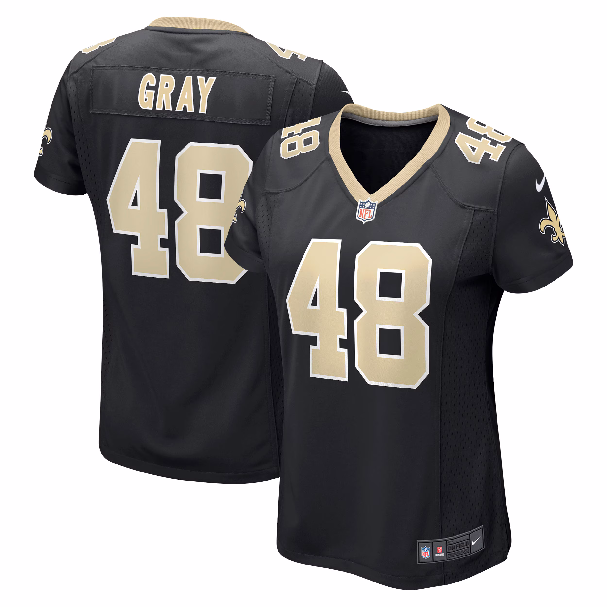 J.T. Gray New Orleans Saints Women's Game Jersey - Black