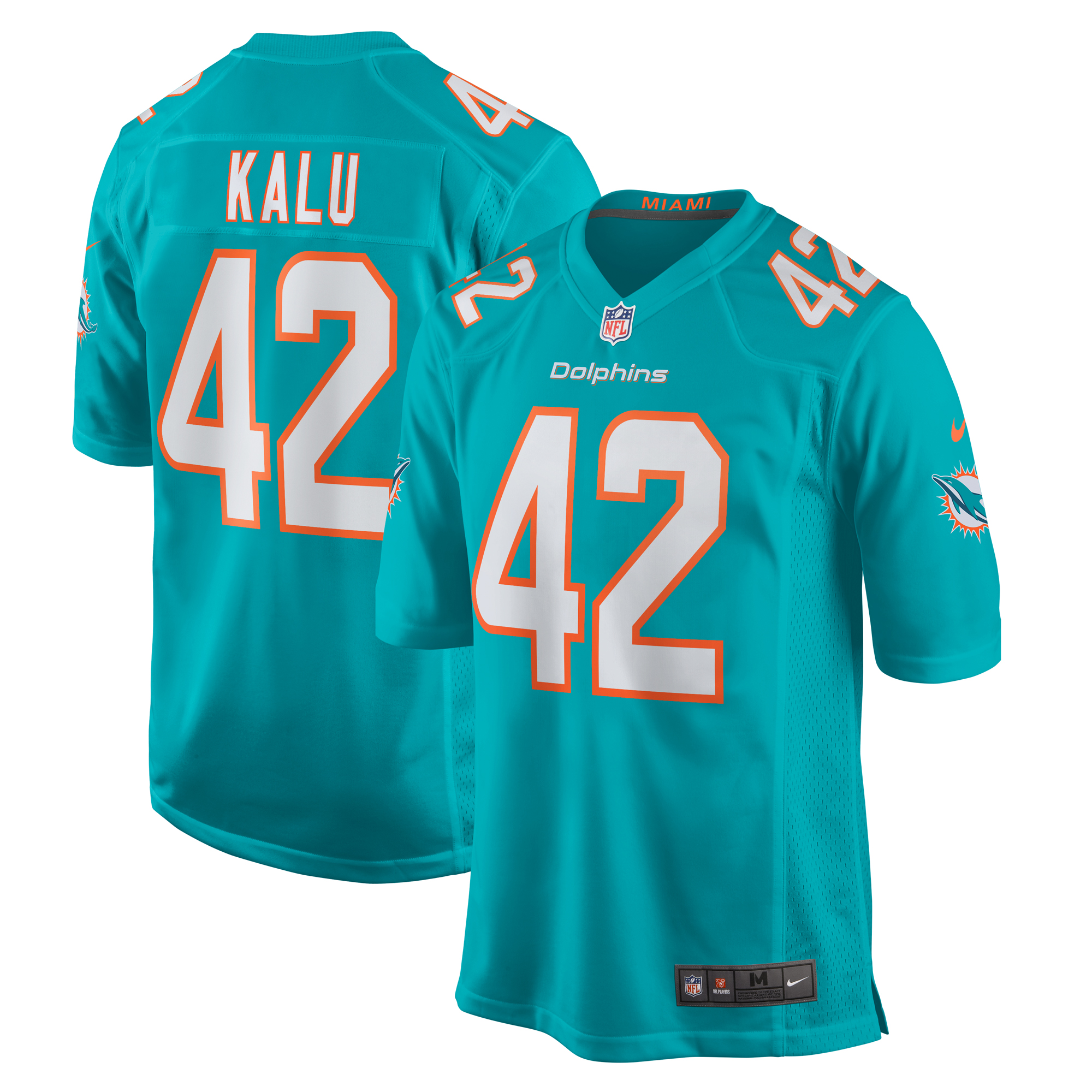 Joshua Kalu Miami Dolphins Team Game Jersey -  Aqua