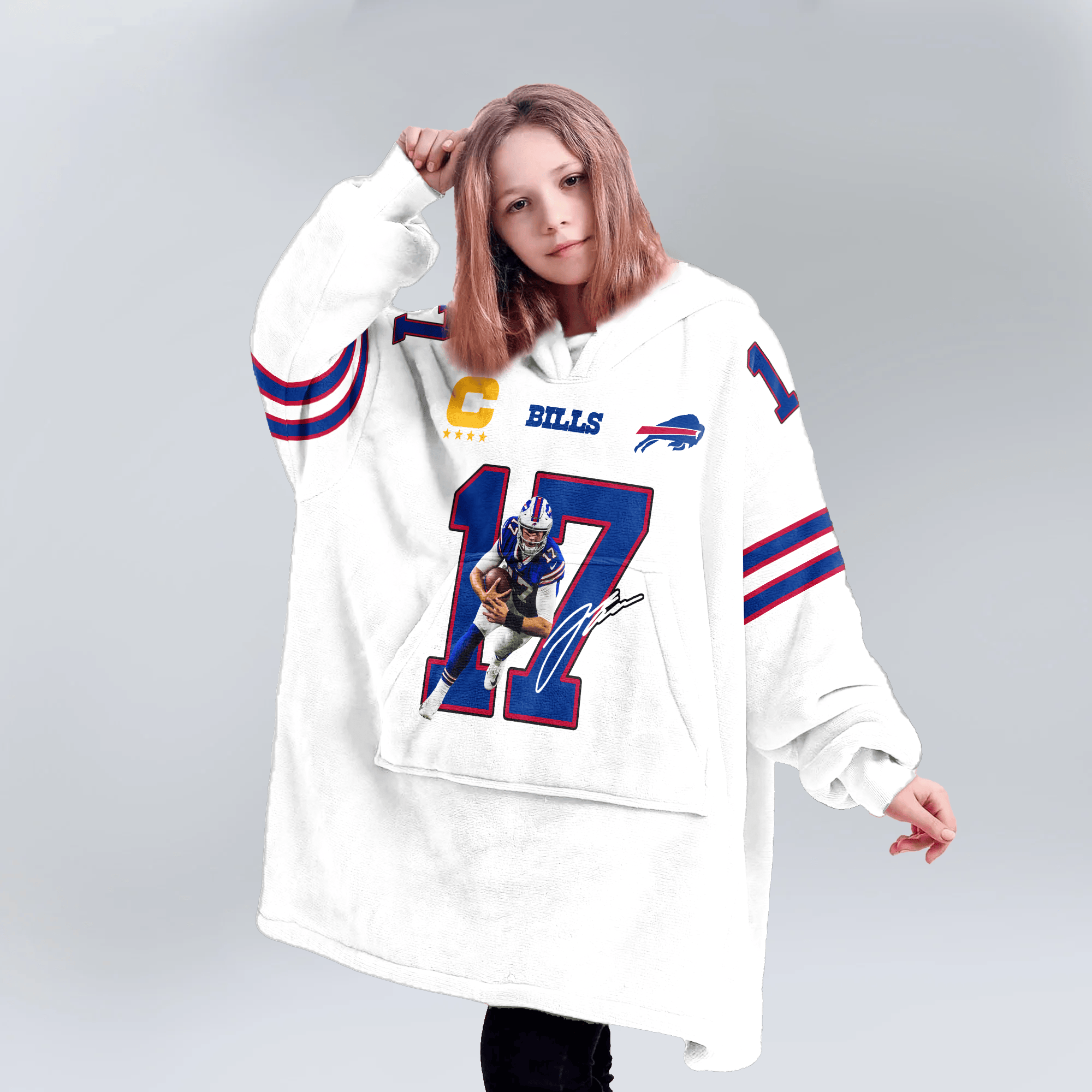 Captain J.A 17 Buffalo Football Unisex Blanket Hoodie