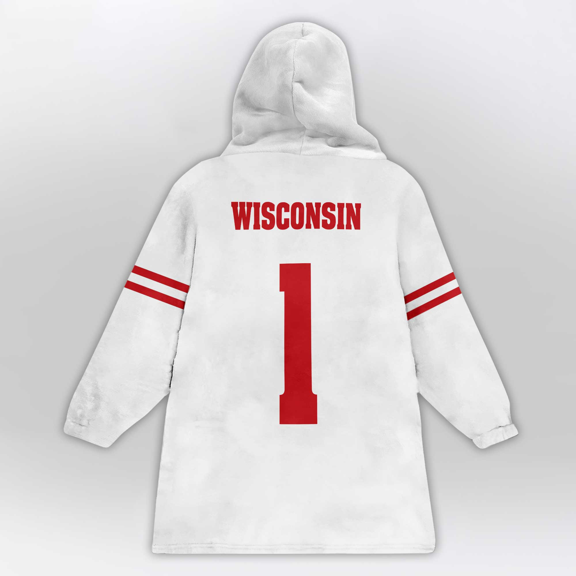 Adult #1 Wisconsin Football Unisex Blanket Hoodie