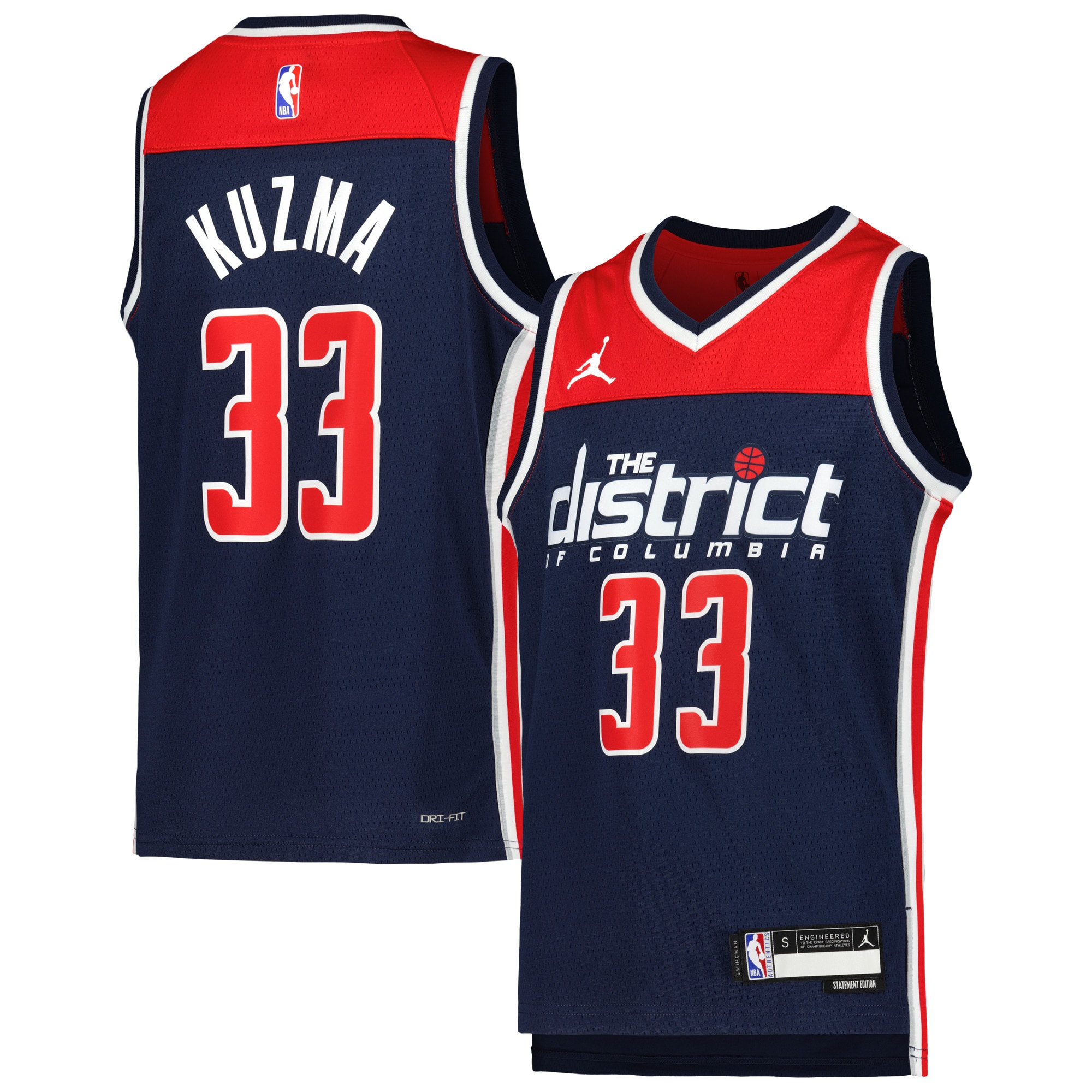 Kyle Kuzma Washington Wizards  Youth Swingman Jersey - Statement Edition - Navy