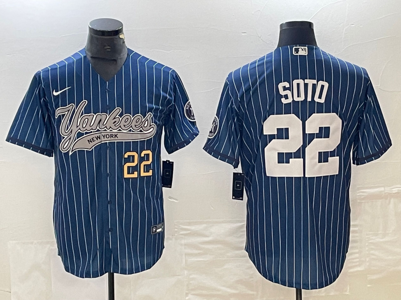 Men's  New York Yankees #22  Blue Juan Soto Jersey