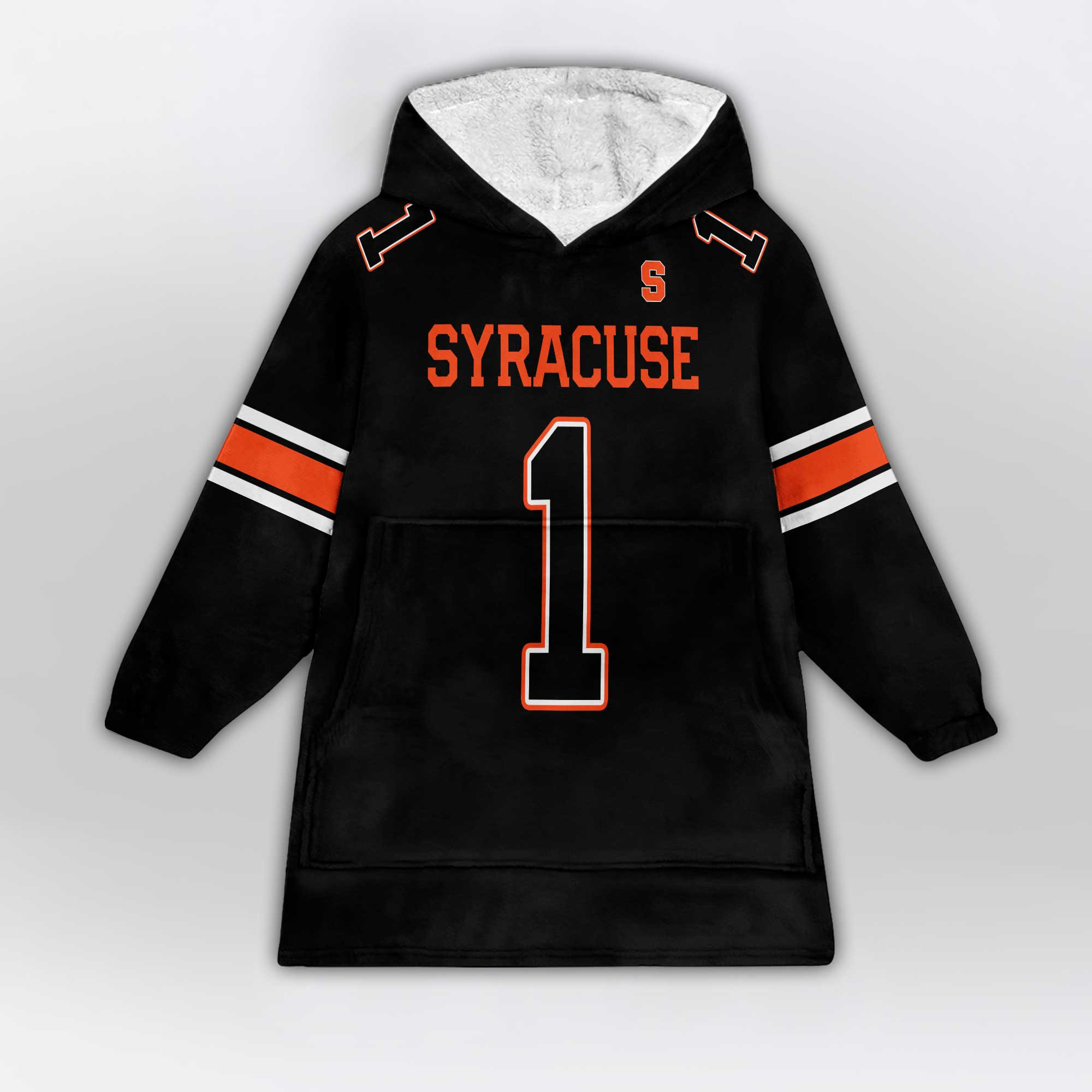 Adult #1 Syracuse Football Unisex Blanket Hoodie
